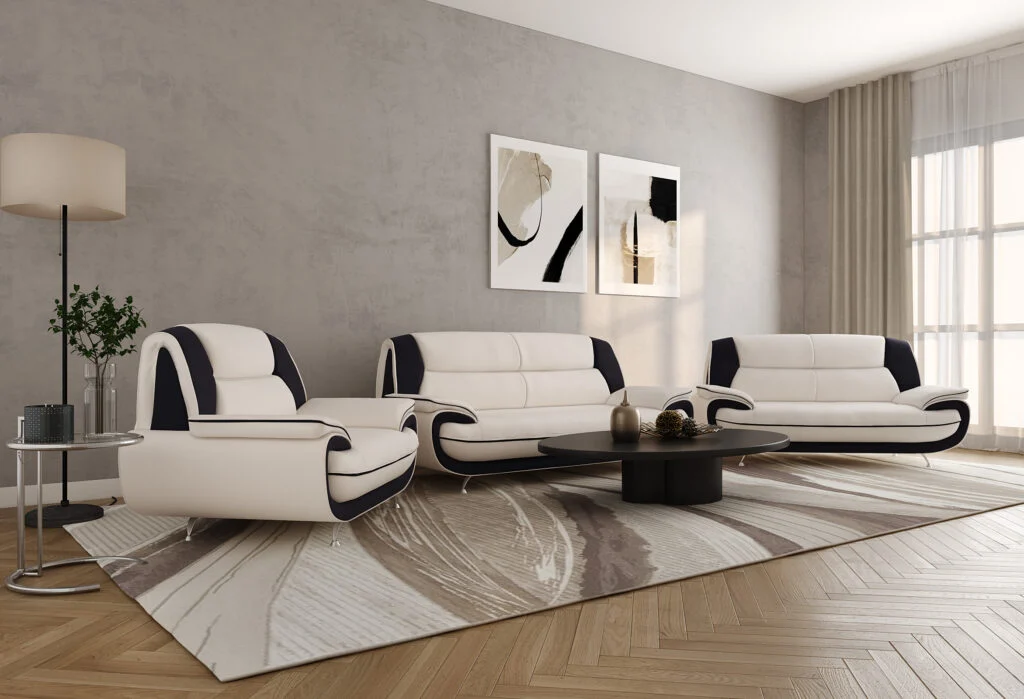 Wohnzimmer-Set 3-2-1 modern, Kunstleder Soft, PALERMO