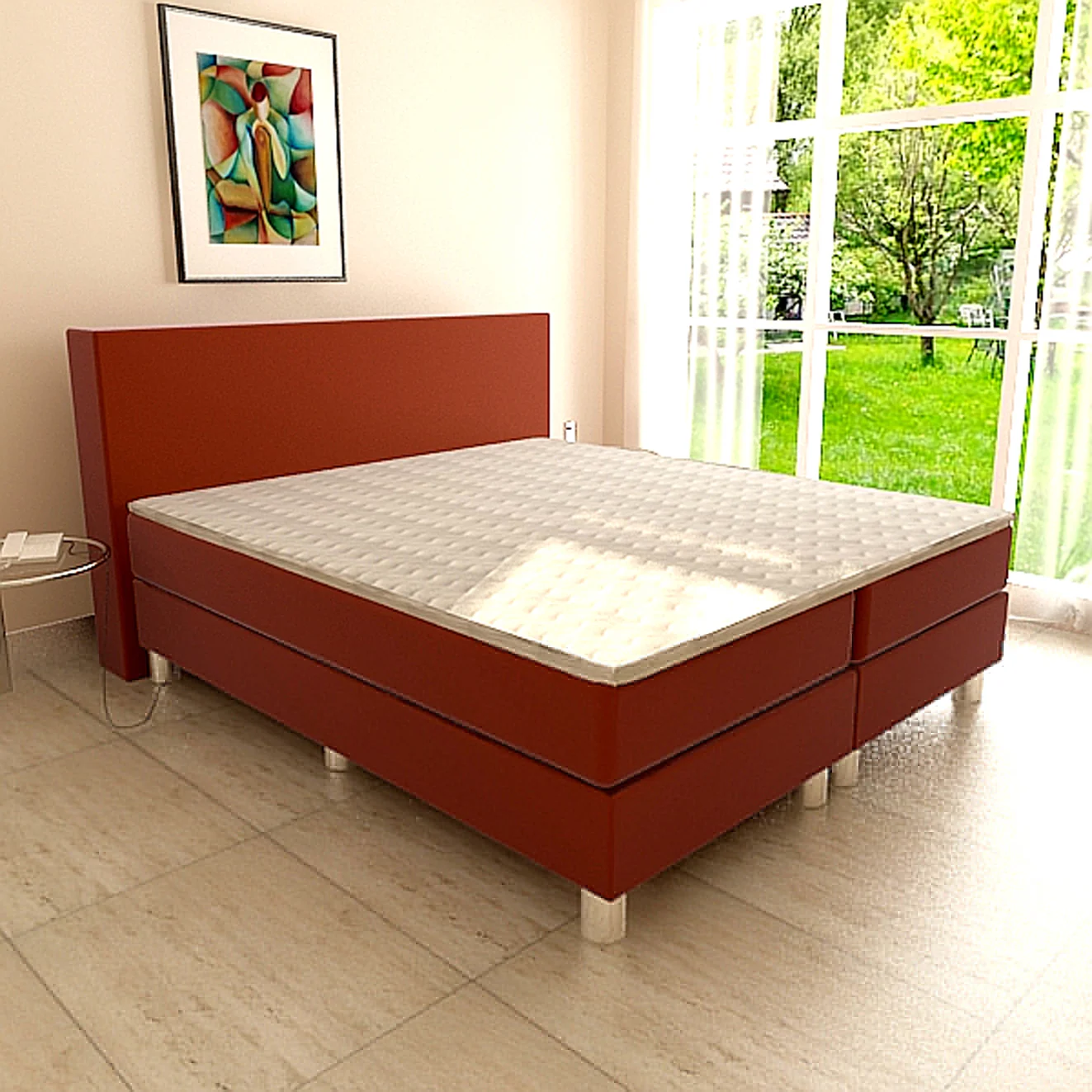 Boxspringbett Schlafzimmerbett PAVIA 80x200 cm - Fun Moebel