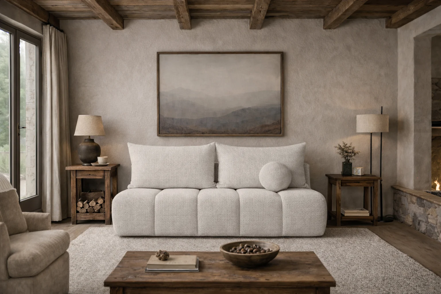 Schlafsofa mit Schlaffunktion und Bettkasten, Stoff Flow Chenille, Sofa PIANO