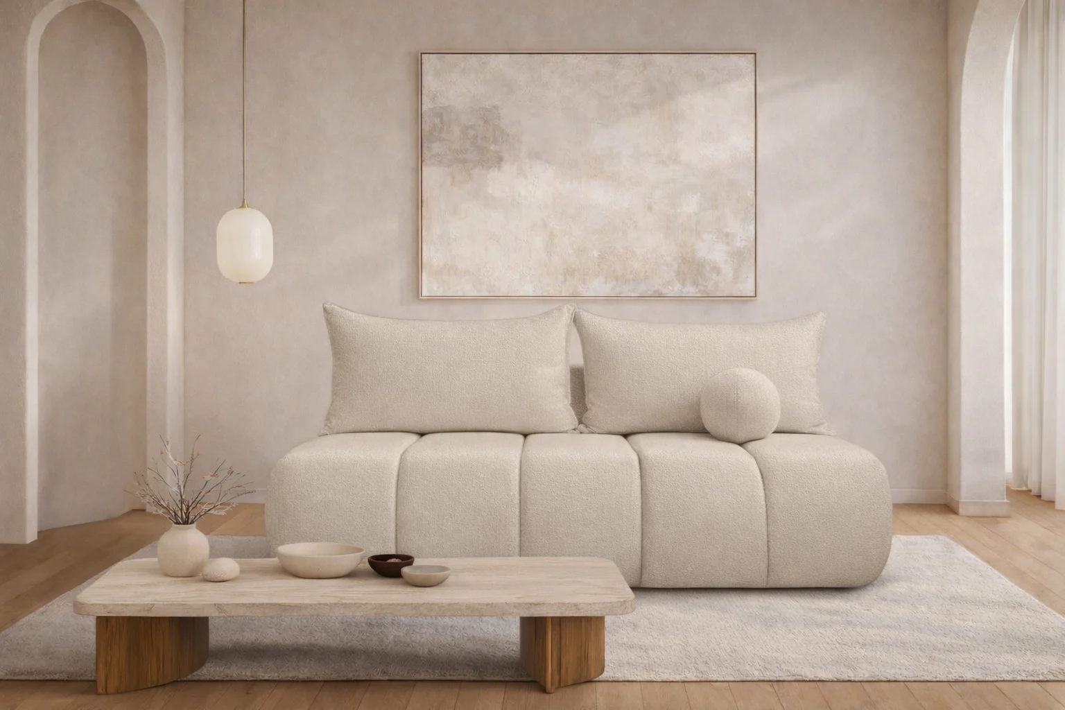 Schlafsofa mit Schlaffunktion und Bettkasten, Velours Stoff Monolith, Sofa PIANO