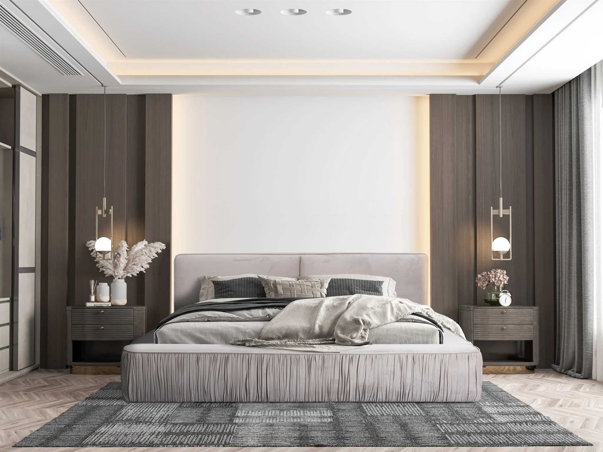 Polsterbett Doppelbett LEXIE 140x200cm in Stoff Riviera Beige - Fun Möbel