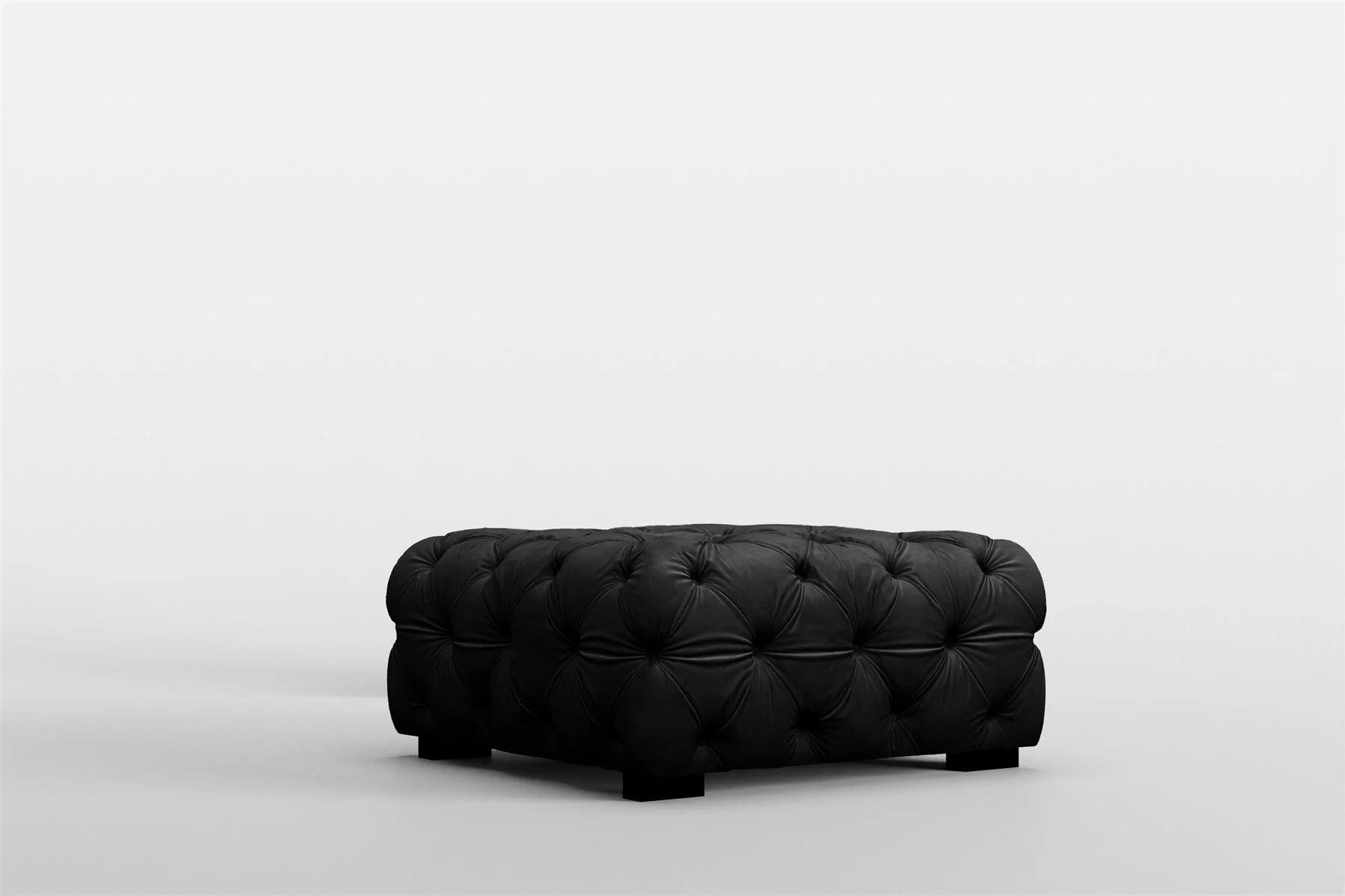 Polsterhocker Designerhocker Sitzhocker NATALIE in Stoff Riviera Schwarz - Fun Moebel