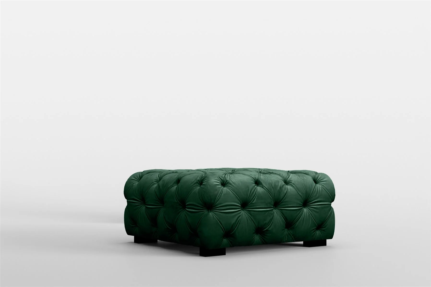 Polsterhocker Designerhocker Sitzhocker NATALIE in Stoff Riviera Grün - Fun Moebel
