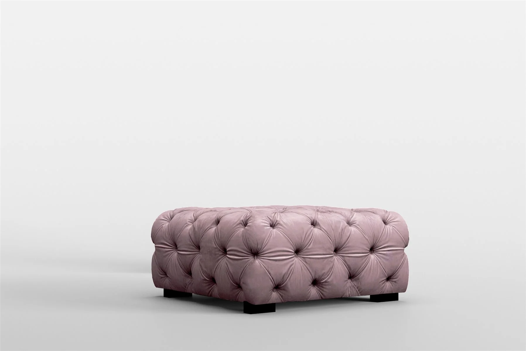 Polsterhocker Designerhocker Sitzhocker NATALIE in Stoff Riviera Rose - Fun Moebel