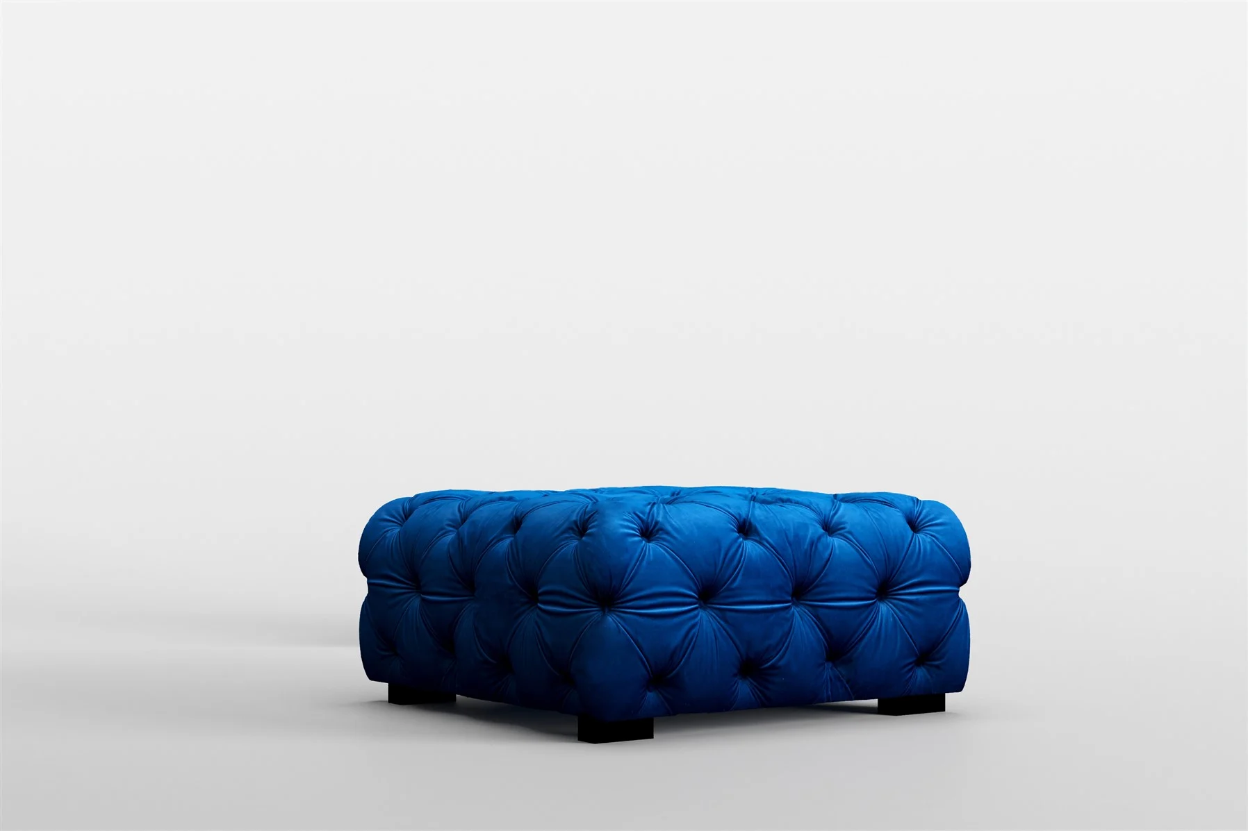 Polsterhocker Designerhocker Sitzhocker NATALIE in Stoff Riviera Blau - Fun Moebel