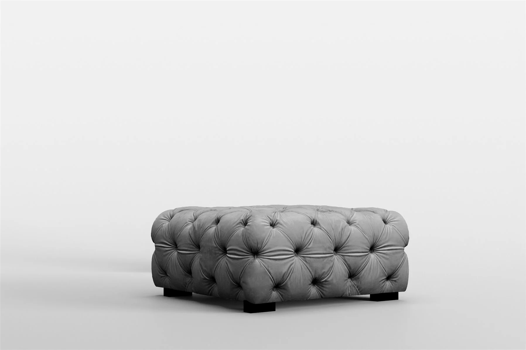 Polsterhocker Designerhocker Sitzhocker NATALIE in Stoff Riviera Steel - Fun Moebel