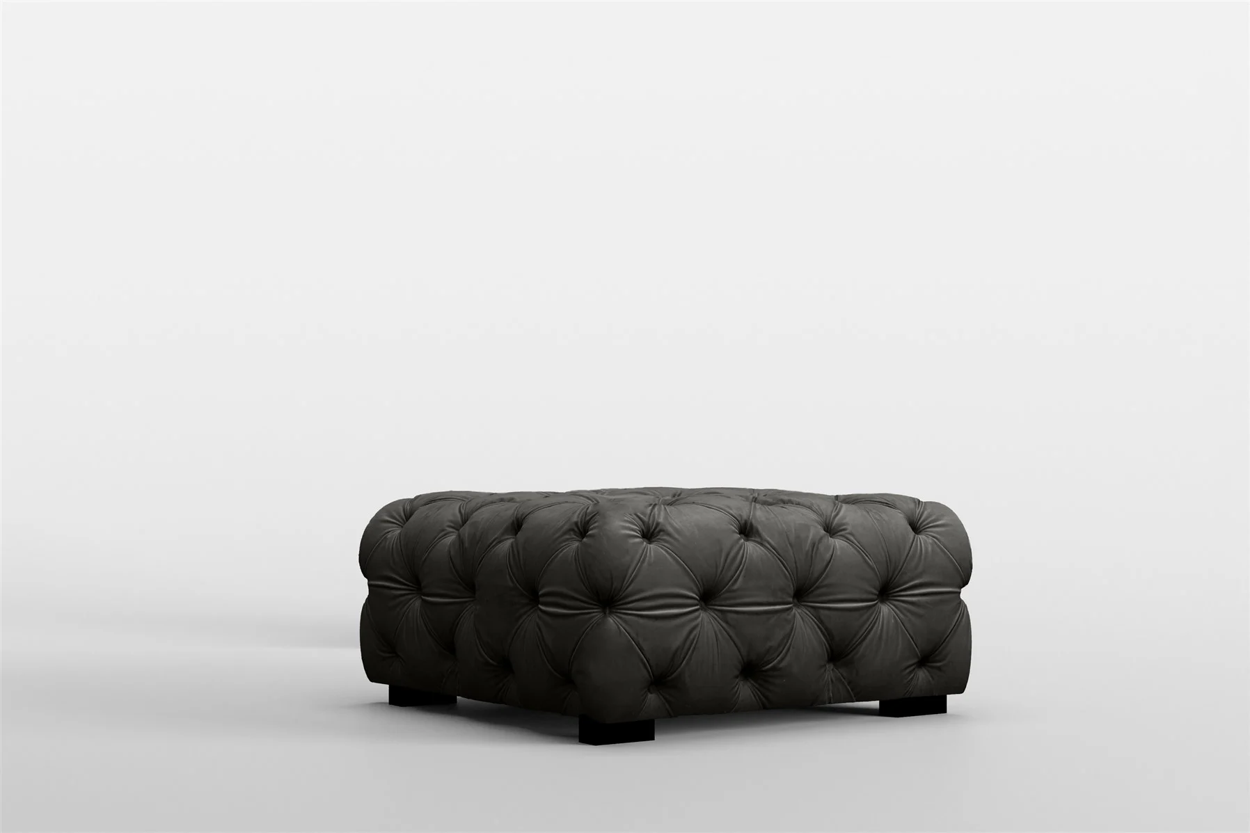 Polsterhocker Designerhocker Sitzhocker NATALIE in Stoff Riviera Anthrazit - Fun Moebel