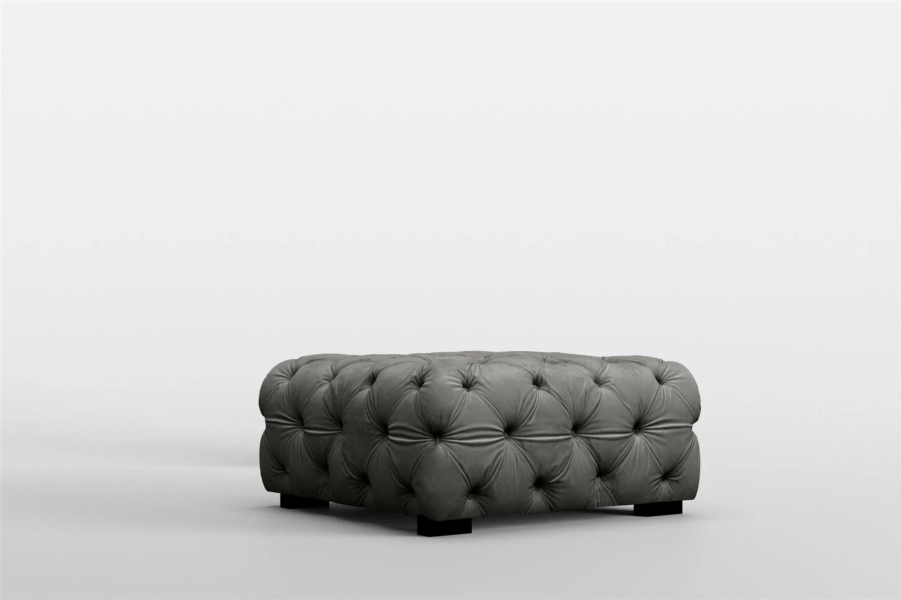 Polsterhocker Designerhocker Sitzhocker NATALIE in Stoff Riviera Graphit - Fun Moebel