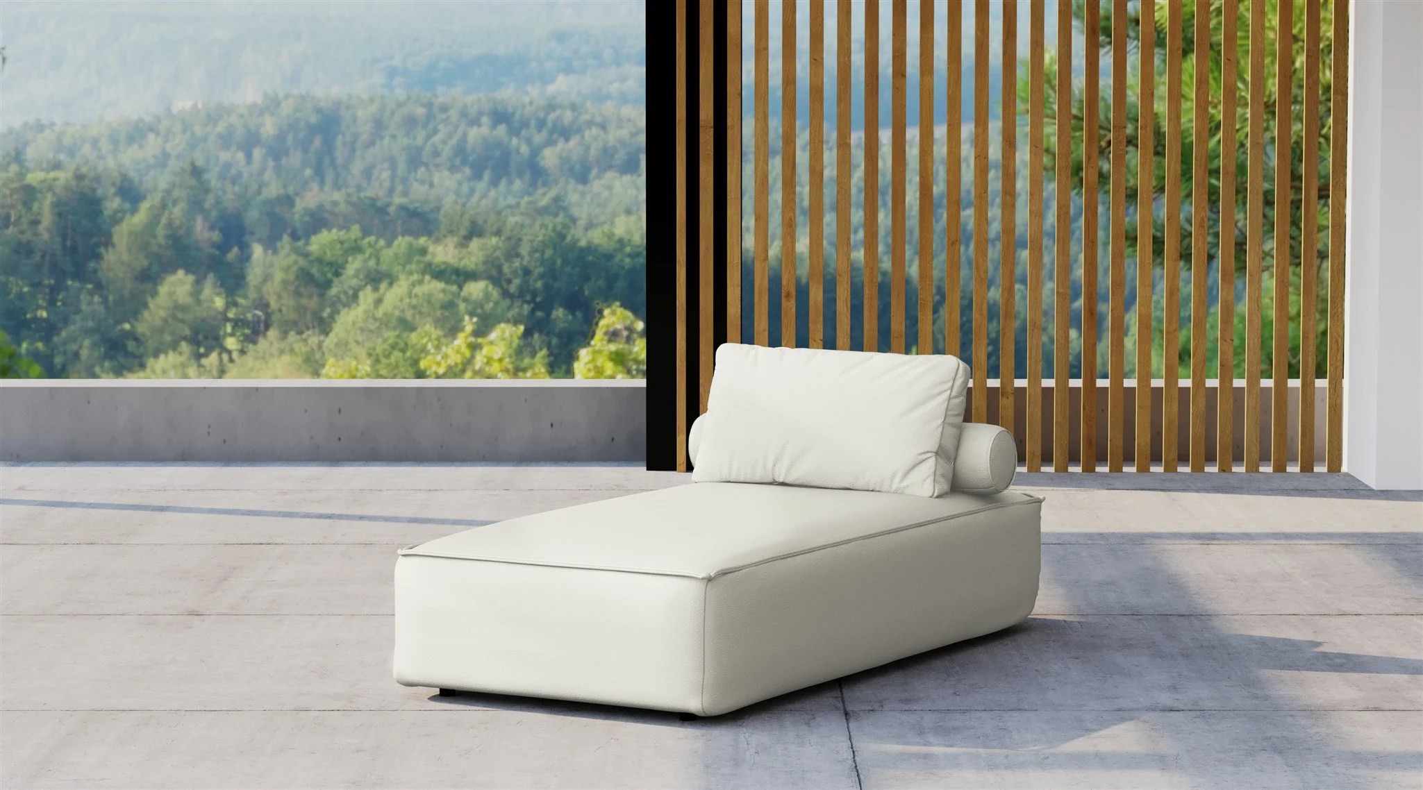 Chaiselongue Sezlong Polsterliege SUMMER wetterfester Stoff NXL Altweiß - Fun Möbel