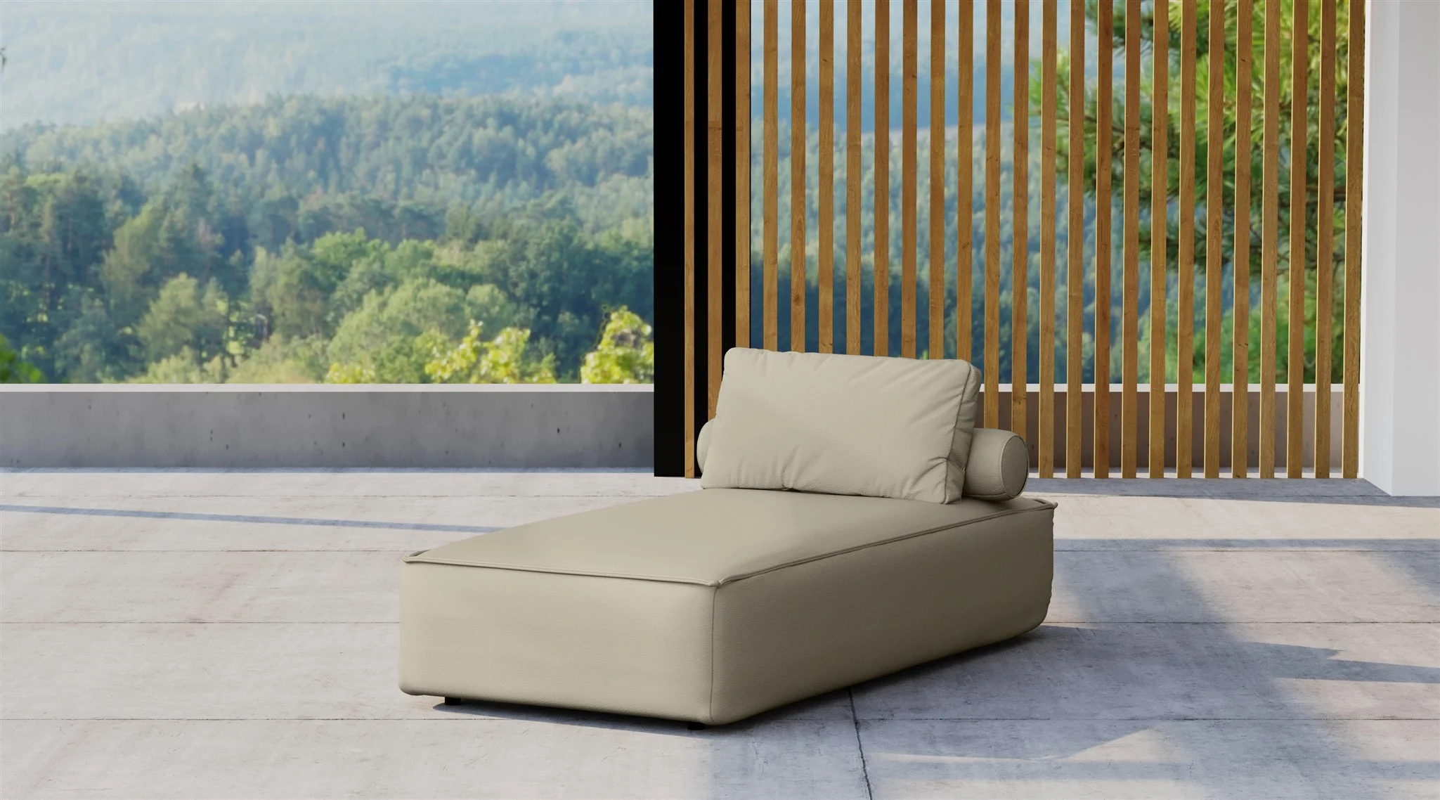 Chaiselongue Sezlong Polsterliege SUMMER wetterfester Stoff NXL Toffee - Fun Möbel
