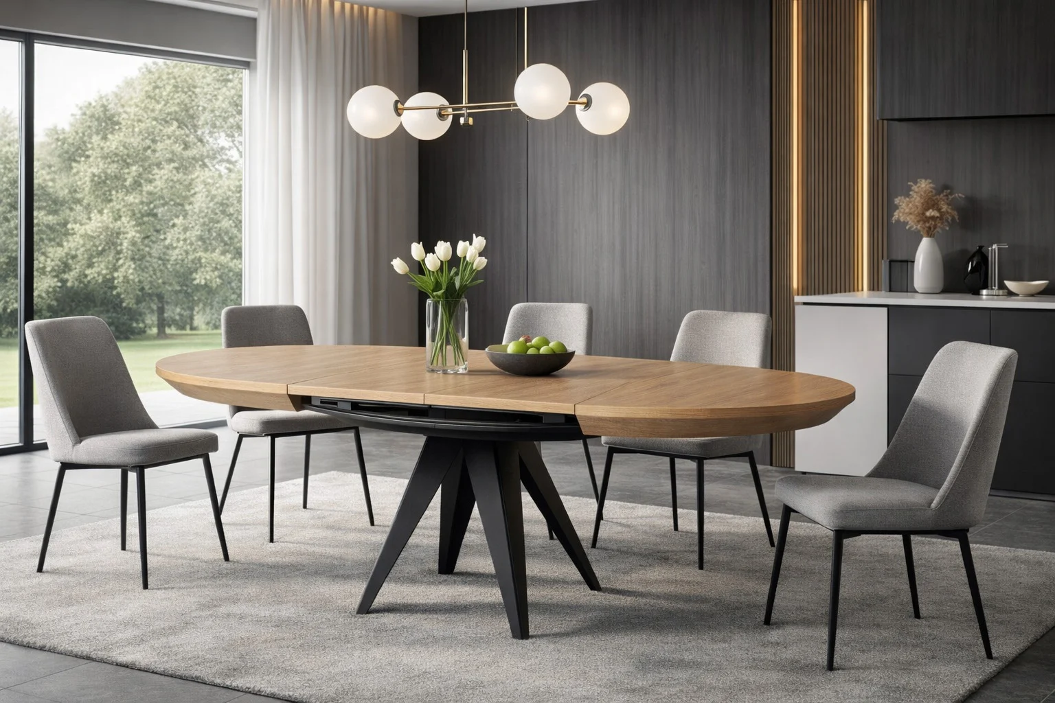 Esstisch rund Klapptisch im Loft-Stil, VIGO