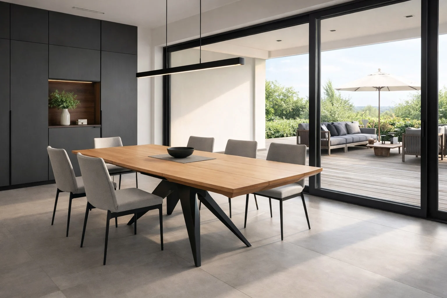 Esstisch Klapptisch Loft-Stil aus Eiche Metall, MERCY
