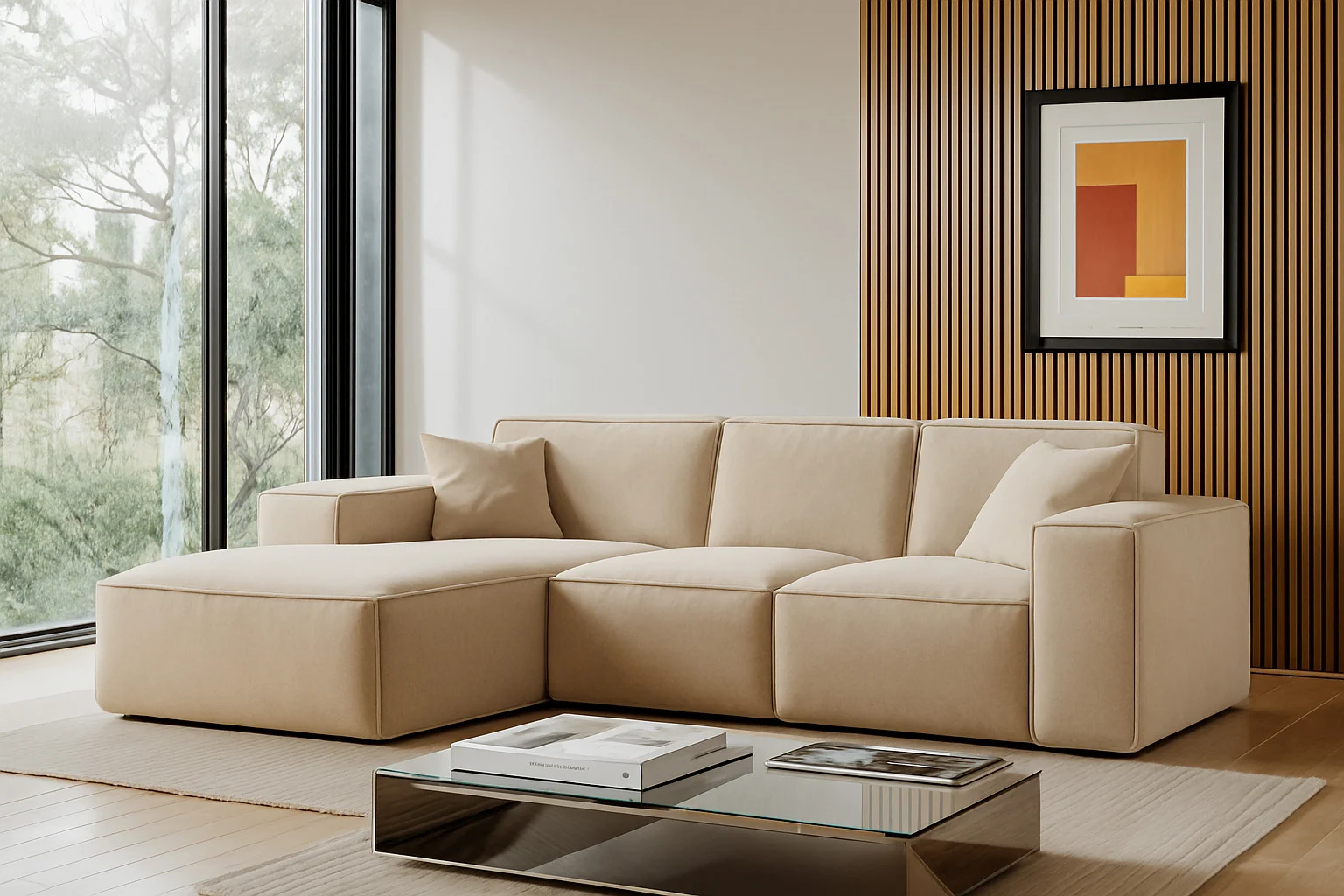 Ecksofa, Sofa L form, Couch L form Siena L stoff Salvador