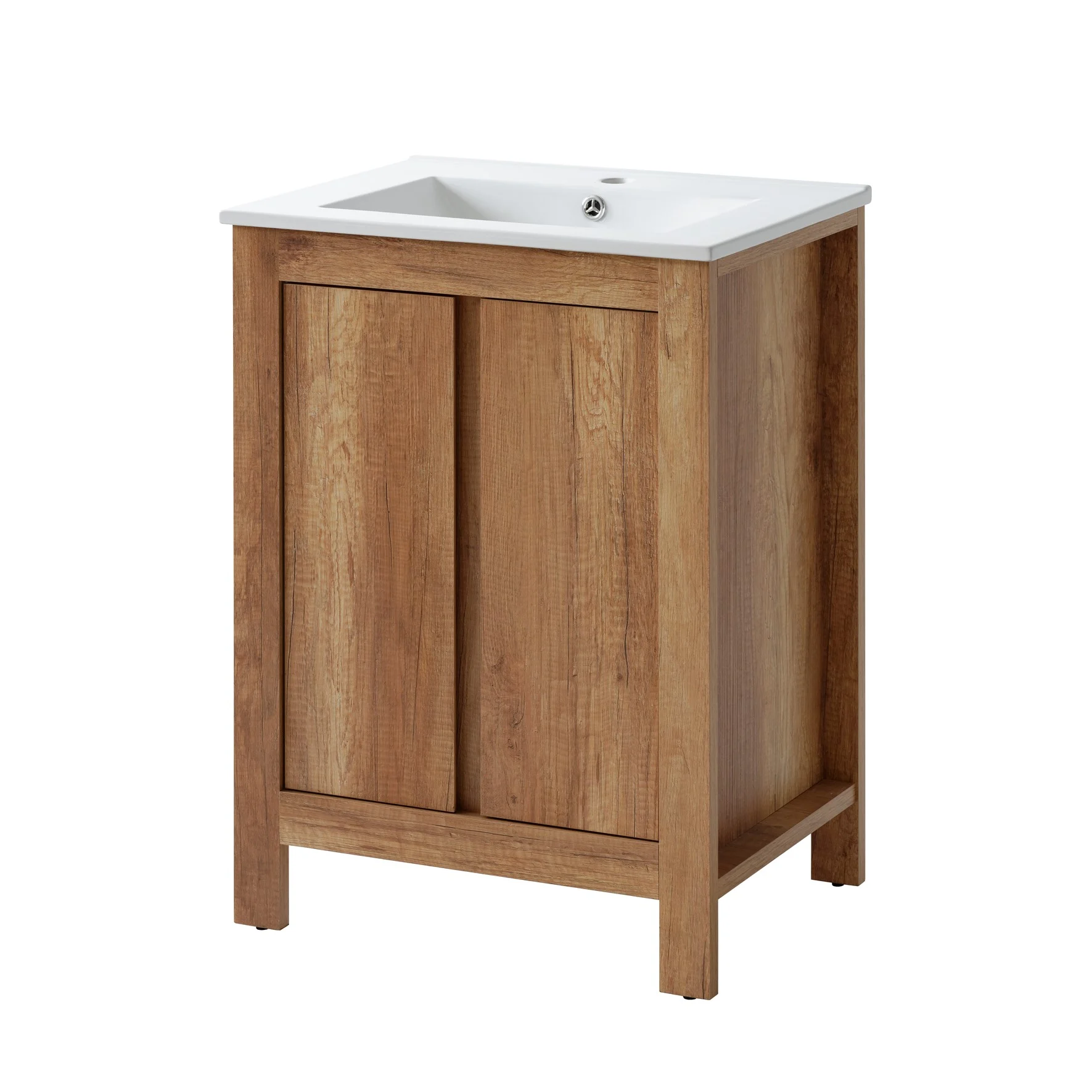 Waschbeckenunterschrank KLASSIK Eiche inkl.Waschtisch 60cm - Fun Moebel