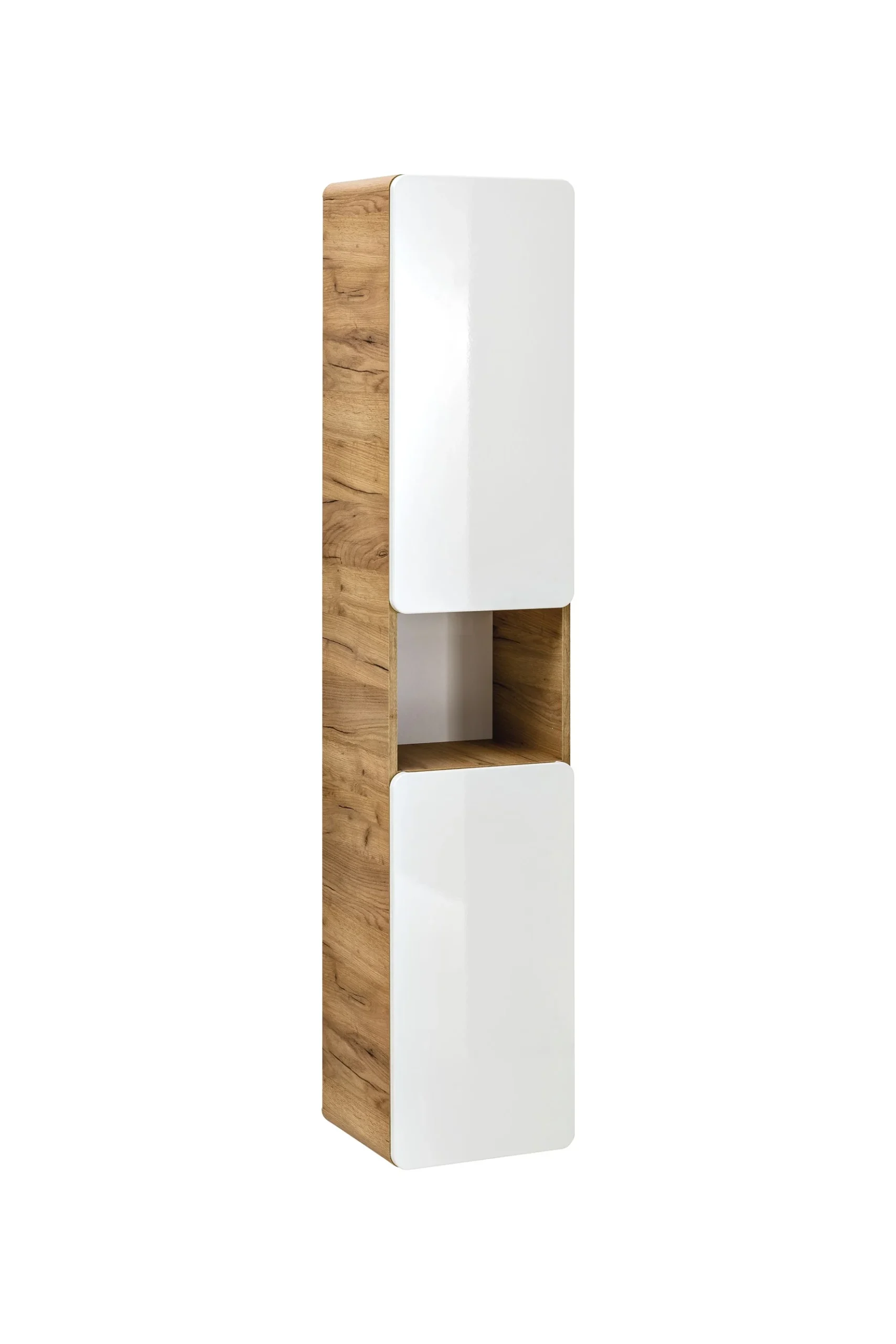 Badezimmer Hängeschrank 175x35x32 cm FERMO Weiss Hochglanz - Fun Moebel