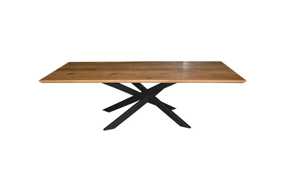 RRR Europe Esstisch Spidergestell Metall/Eiche geölt 220x100 cm