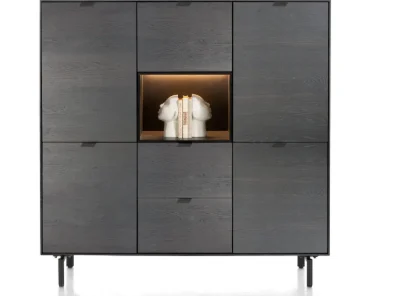 Xooon Elements Highboard 150 cm 5-Türen/LED/Metall