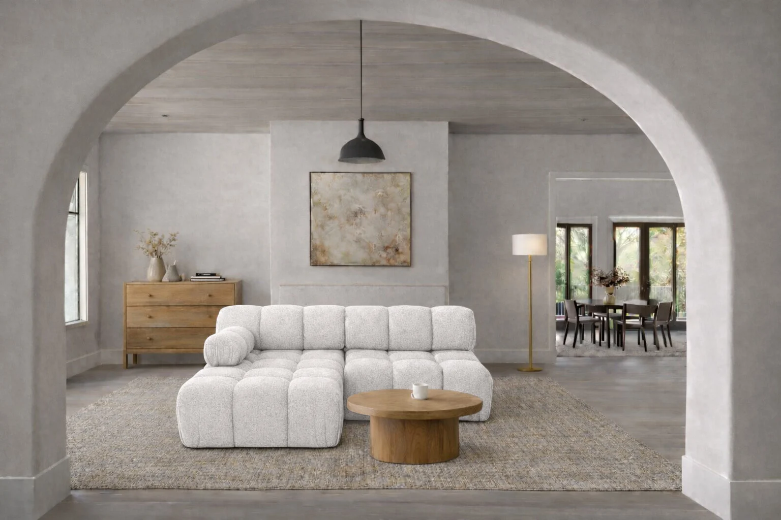 Ecksofa L Mini II modern für Wohnzimmer, Stoff Abriamo , SELIA