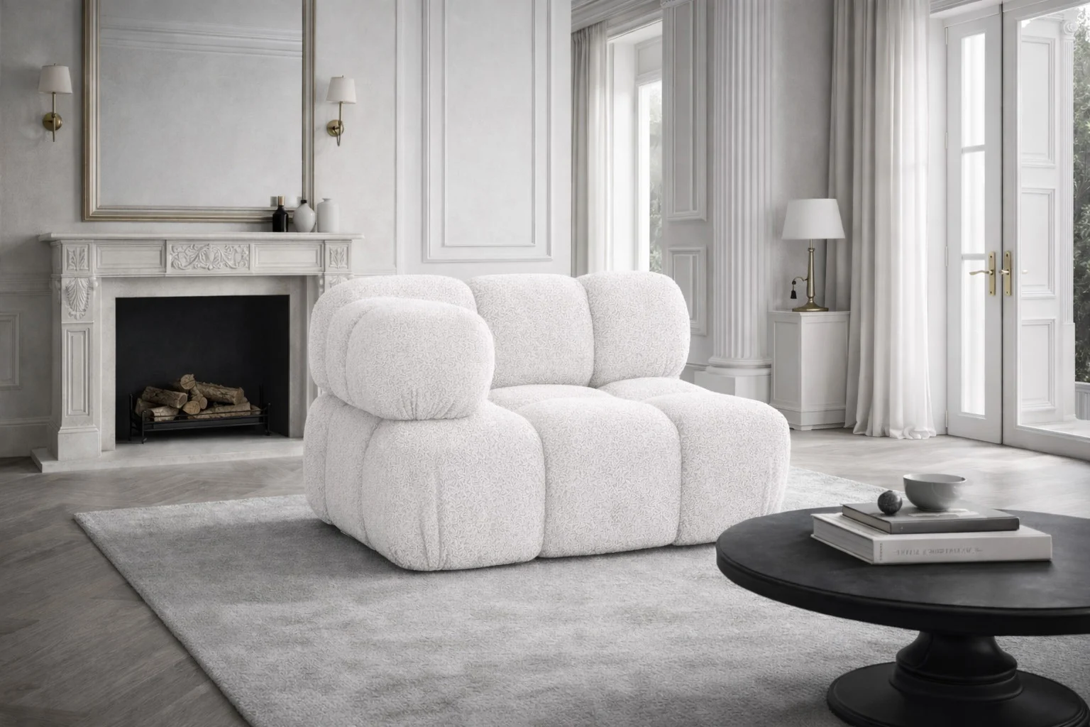 Eckmodul modern für modulares System, Stoff Abriamo, SELIA - Modulares Ecksofa