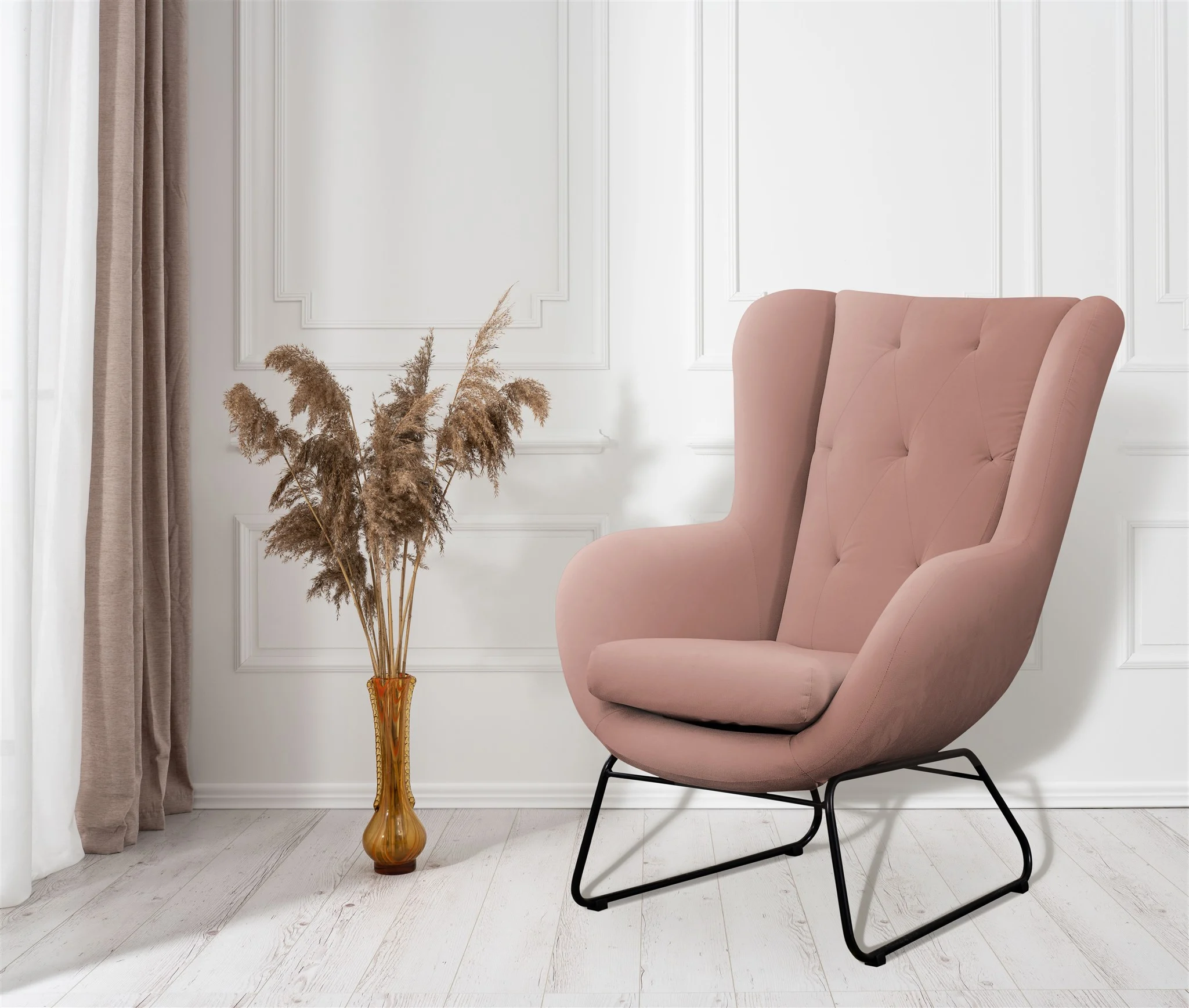 Sessel Designersessel ARTEMIS in Stoff Kronos Altrosa - Fun Möbel