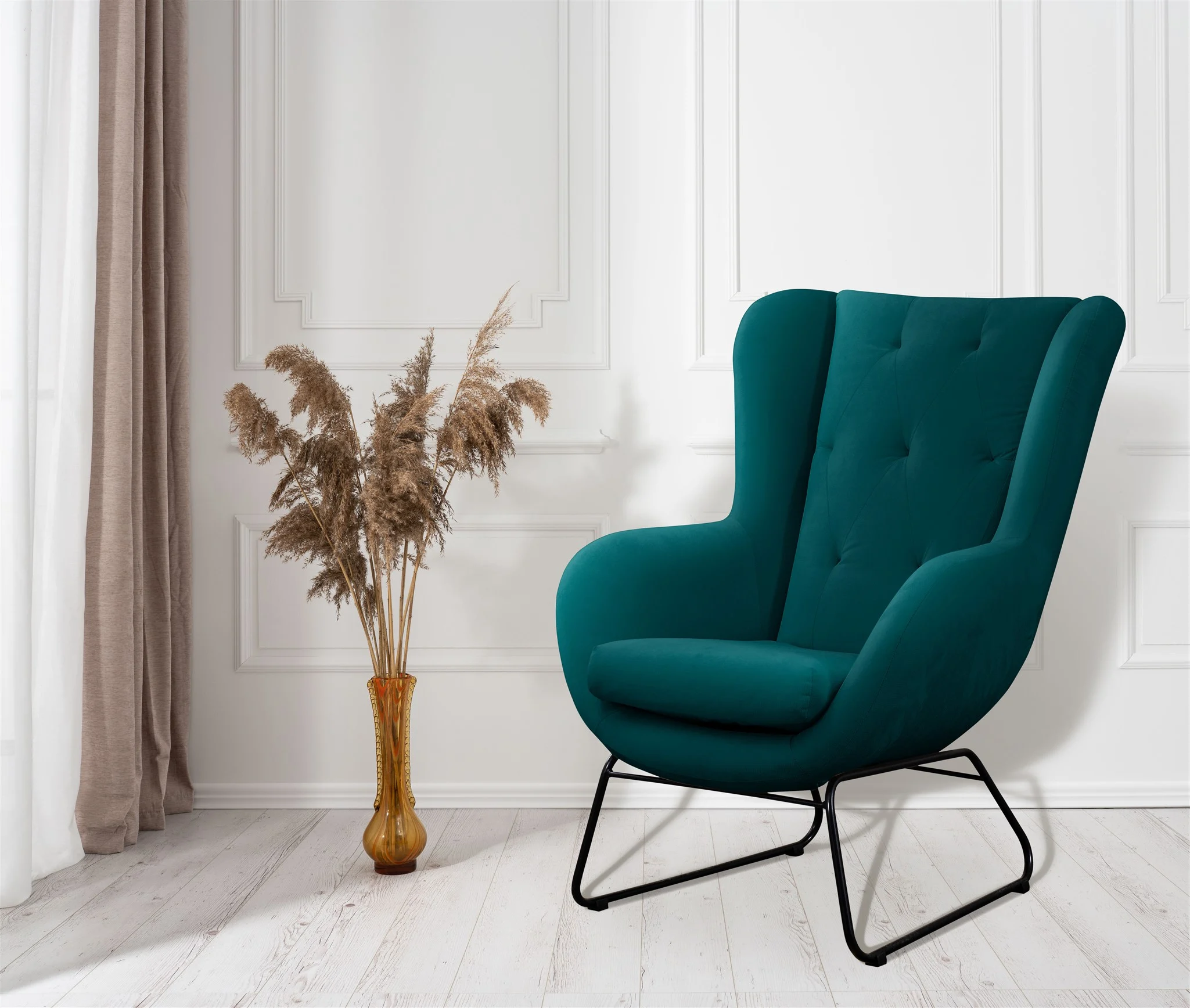 Sessel Designersessel ARTEMIS in Stoff Kronos Meeresgrün - Fun Möbel
