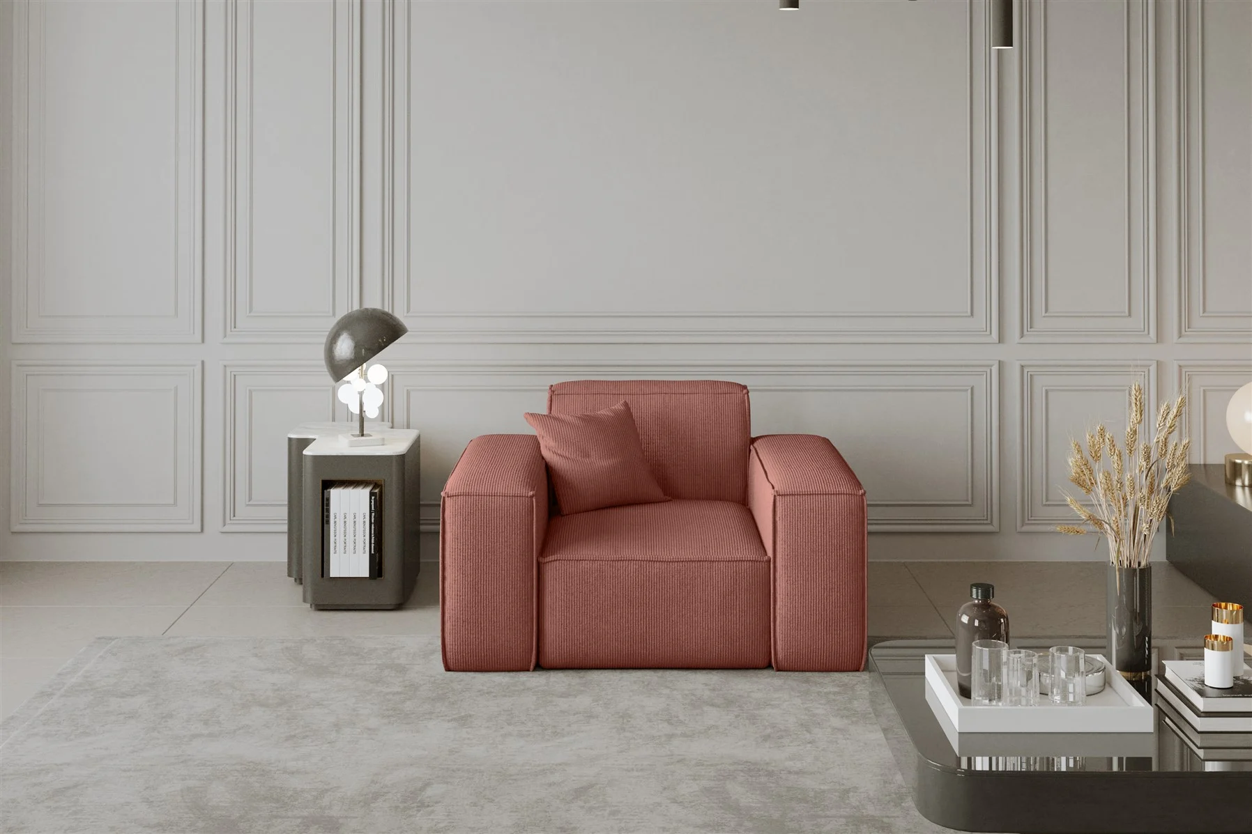 Sessel Designersessel CELES in Stoff Scala Koralle - Fun Moebel