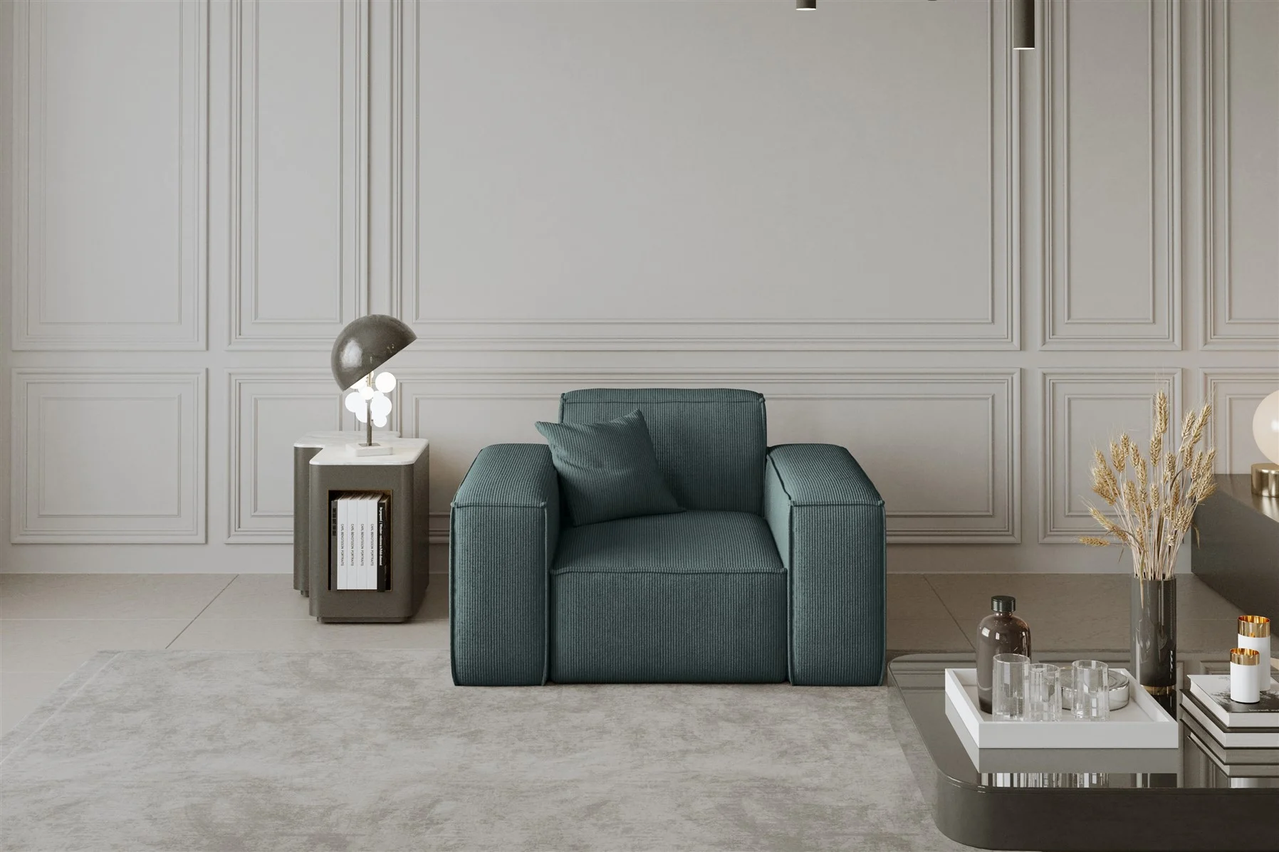 Sessel Designersessel CELES in Stoff Scala Petrol - Fun Moebel