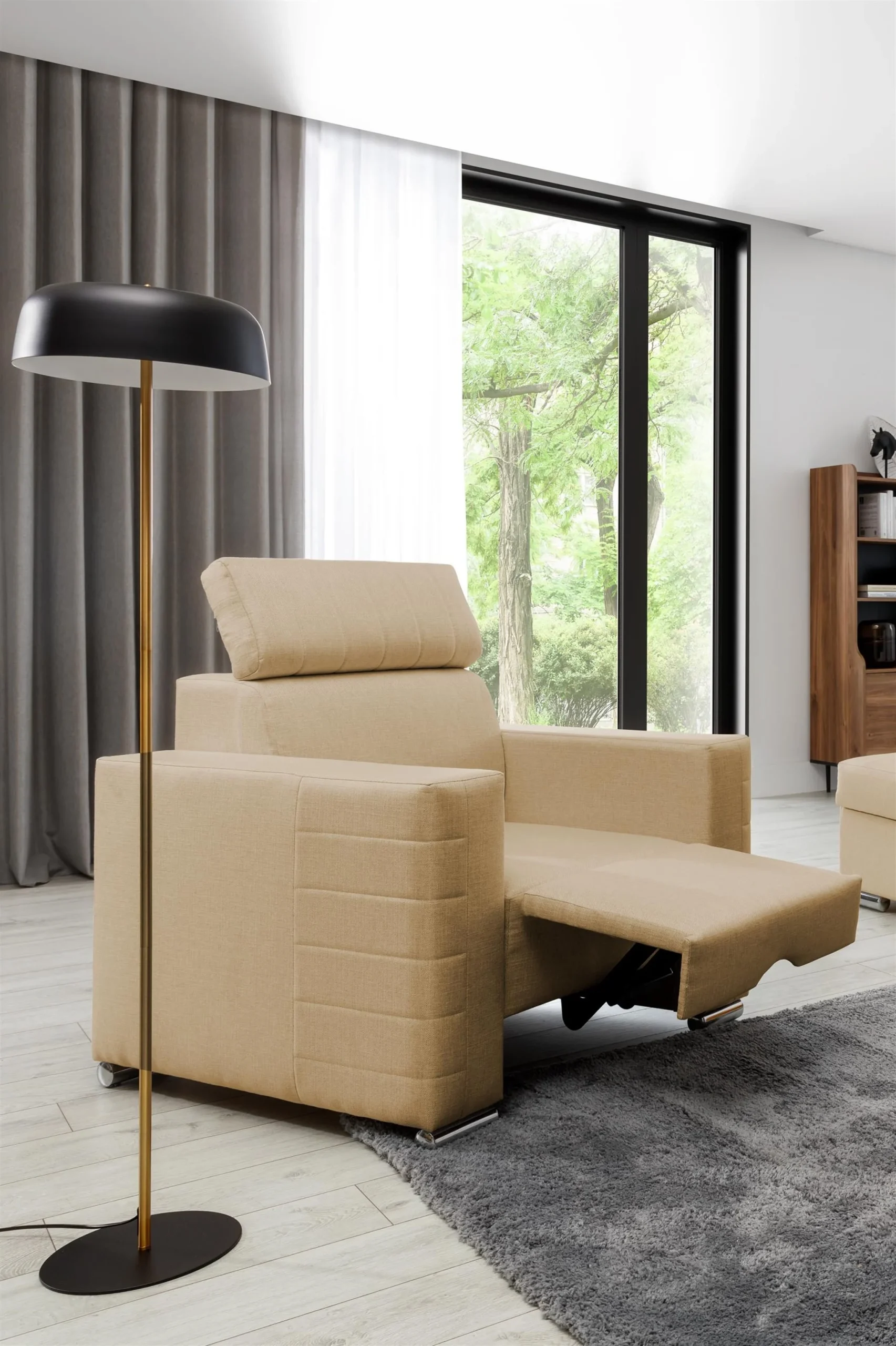 Sessel Fernsehsessel CANTON in Stoff Liverpool Beige - Fun Möbel