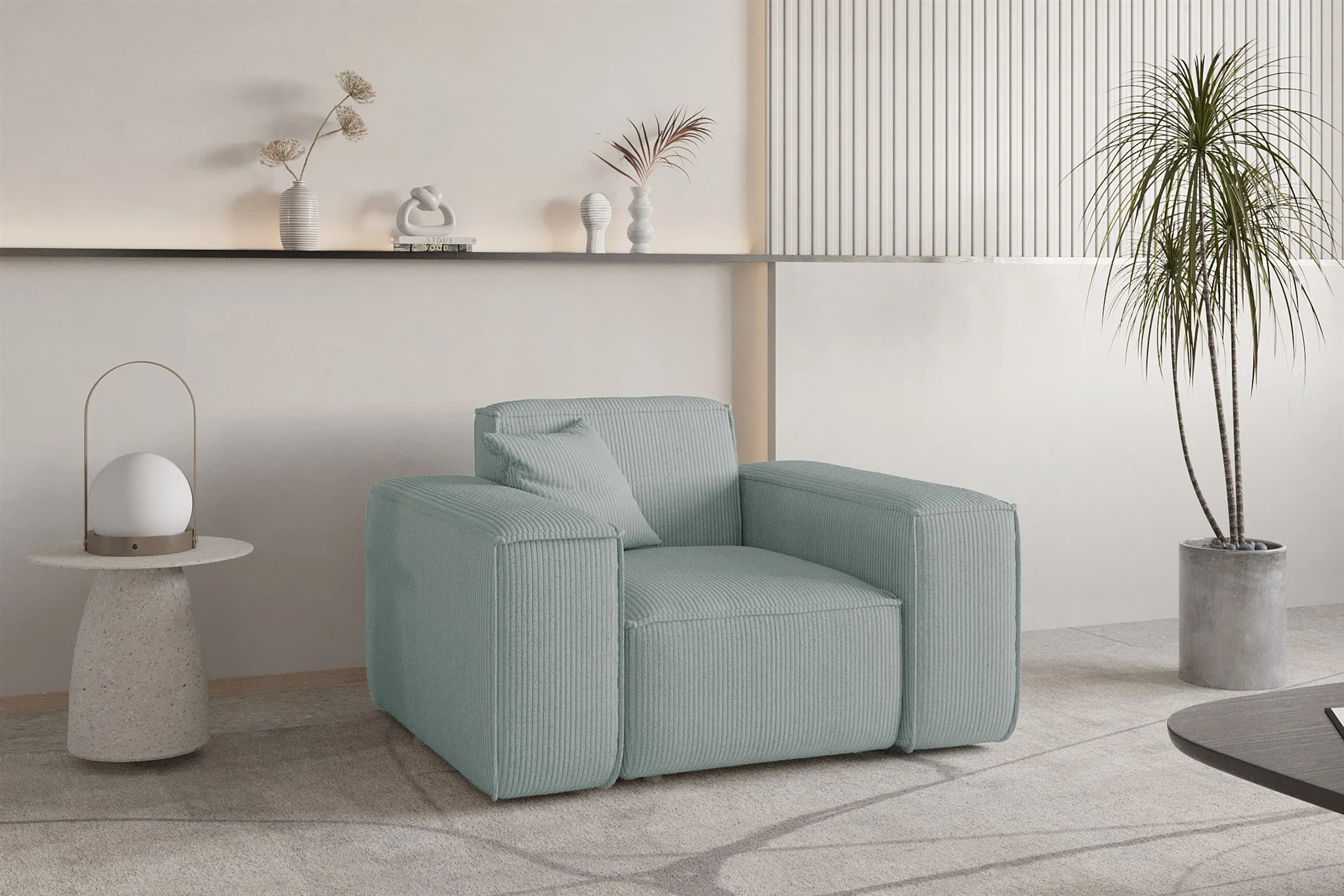 Sessel Designersessel CELES PREMIUM in Stoff Scala Saphirblau - Fun Möbel