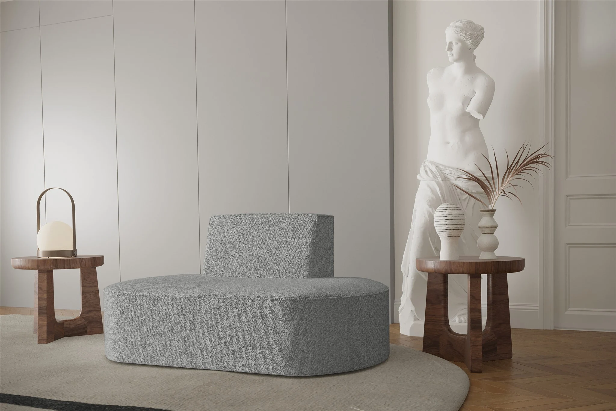 Sessel Designersessel MILOT in Stoff Ascot Bukla Grau - Fun Moebel