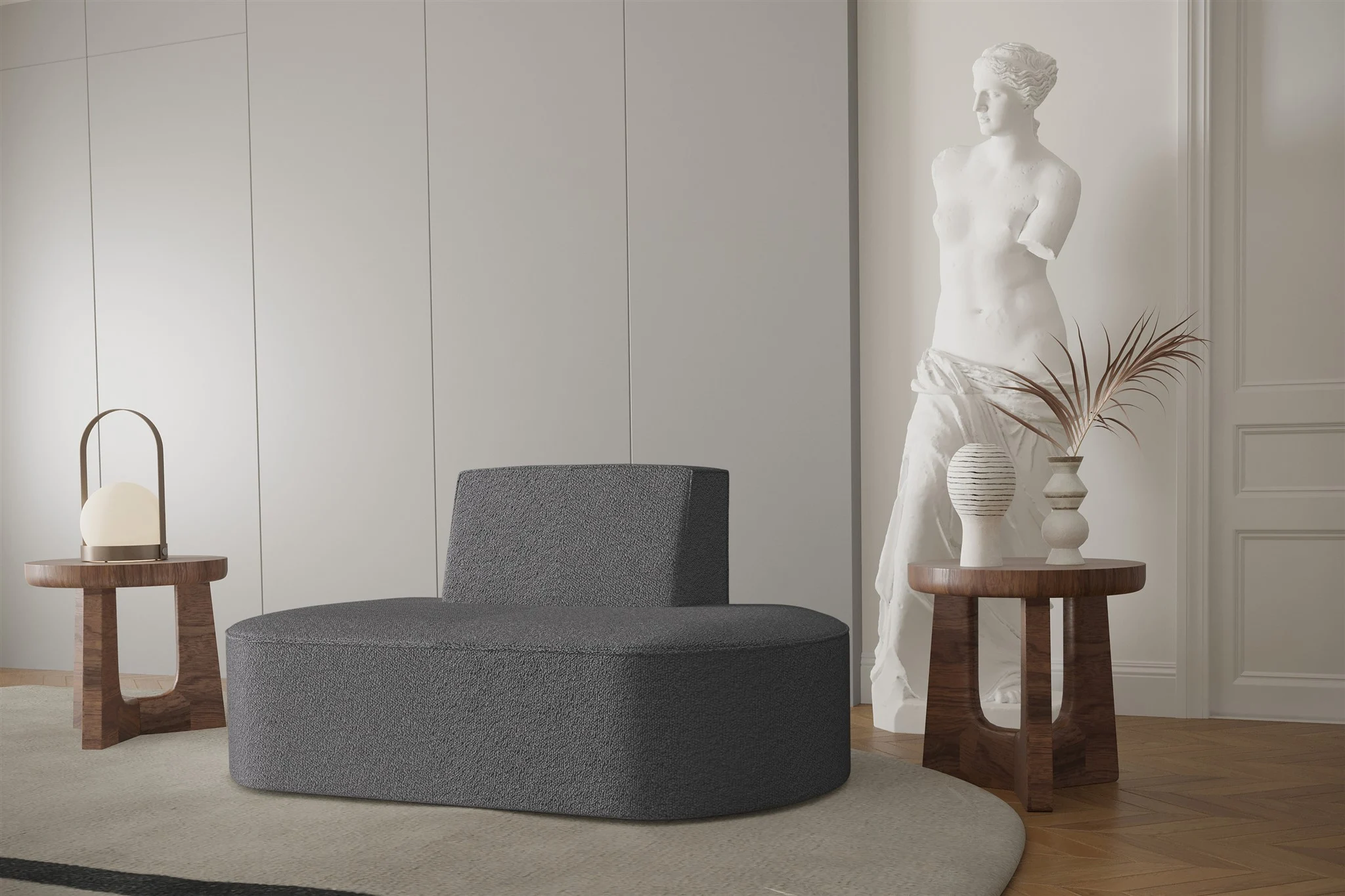 Sessel Designersessel MILOT in Stoff Ascot Bukla Graphit - Fun Moebel