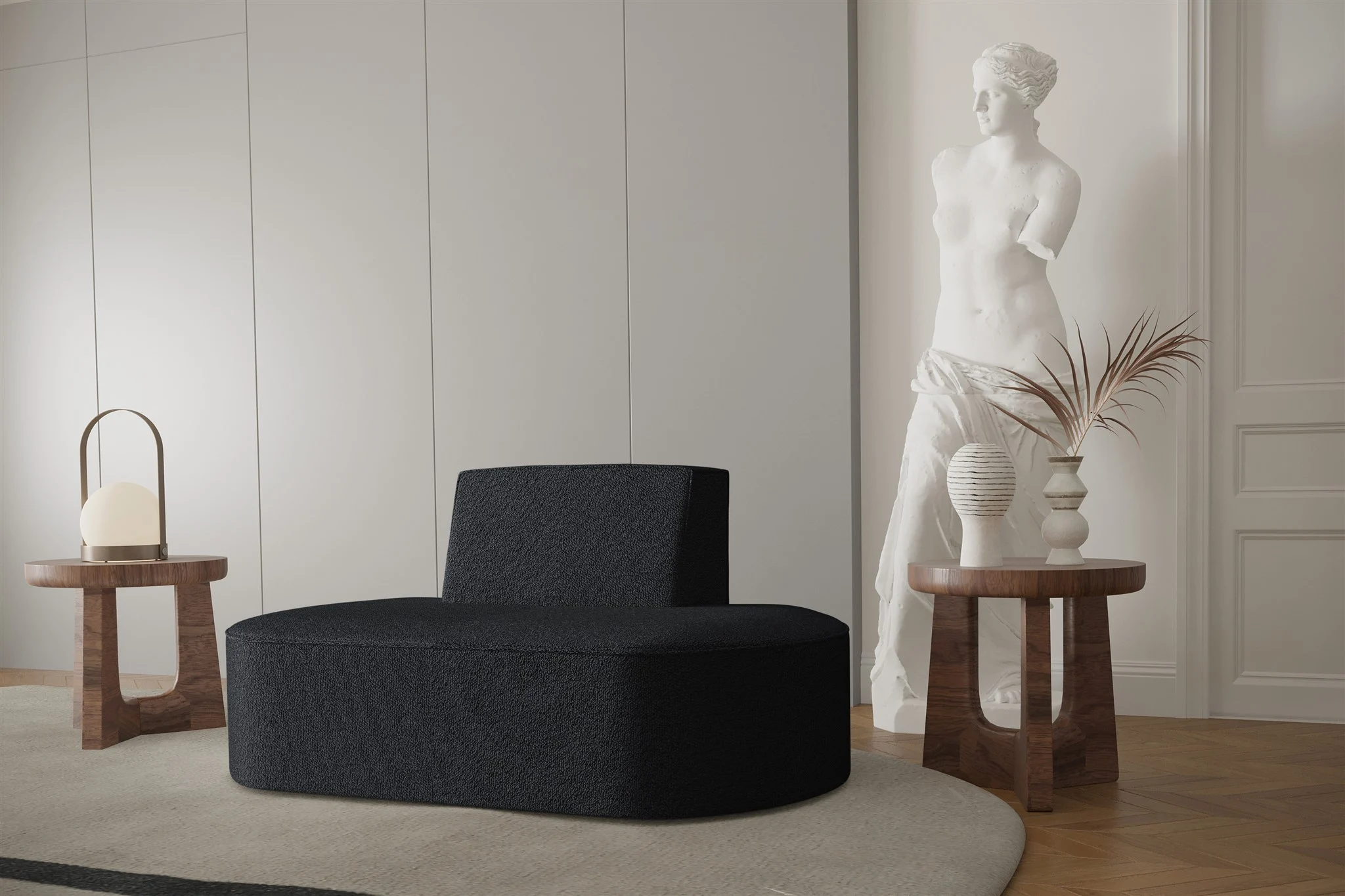 Sessel Designersessel MILOT in Stoff Ascot Bukla Schwarz - Fun Moebel