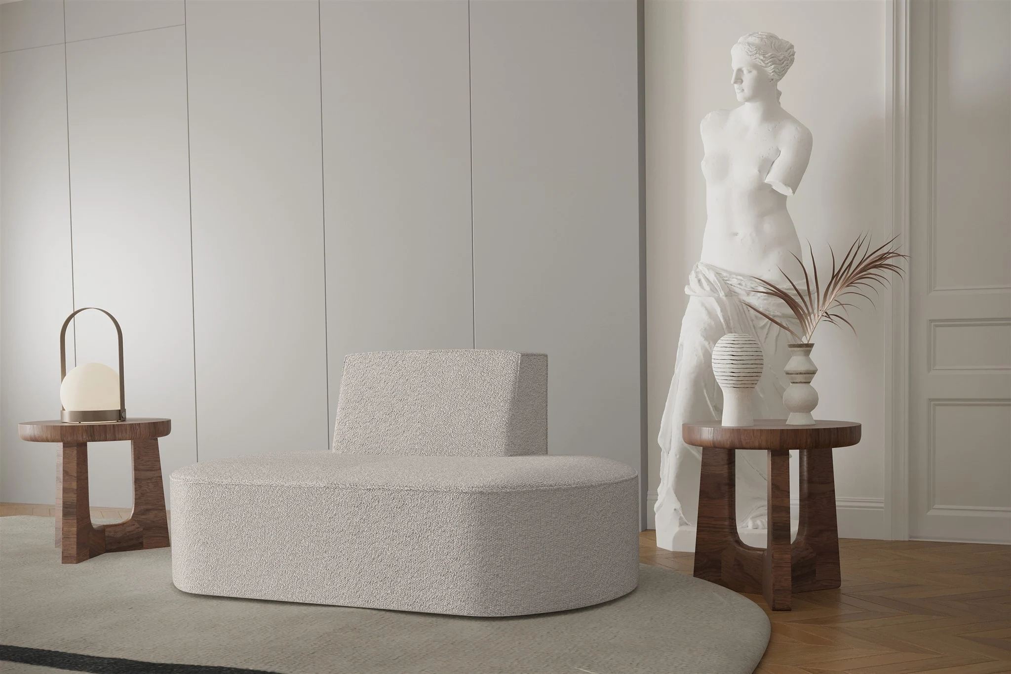 Sessel Designersessel MILOT in Stoff Ascot Bukla Beige - Fun Moebel