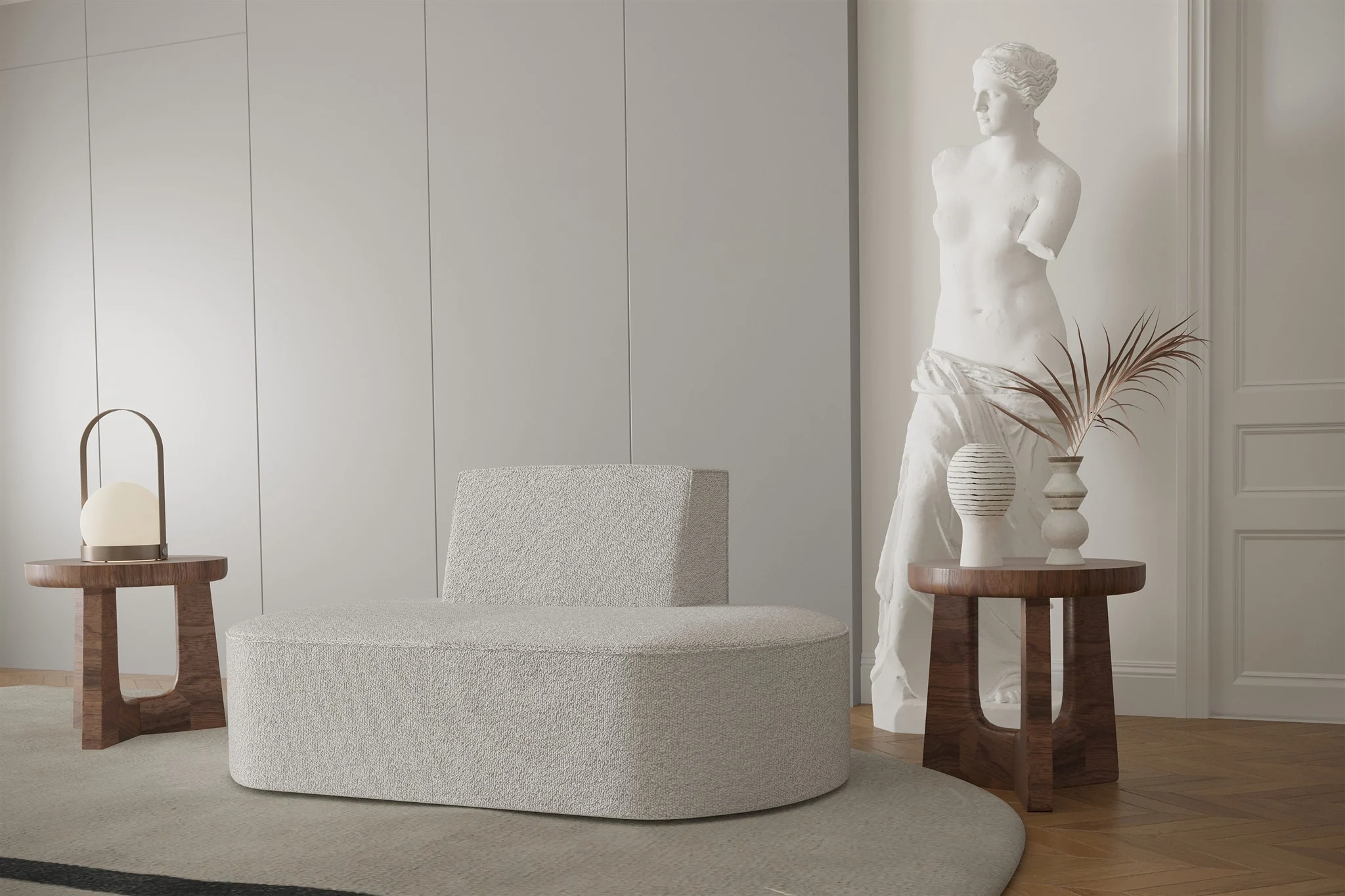 Sessel Designersessel MILOT in Stoff Ascot Bukla Creme - Fun Moebel