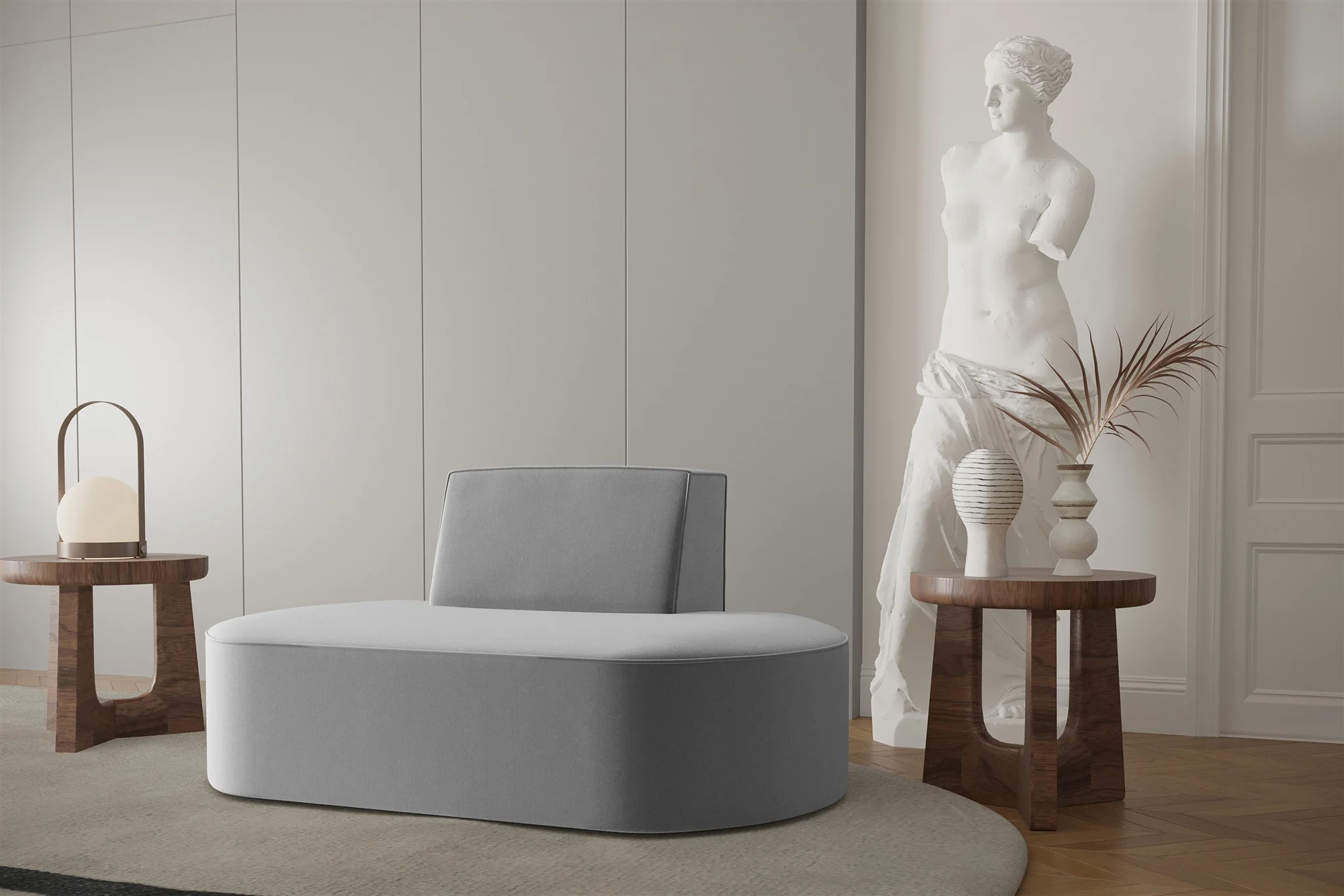 Sessel Designersessel MILOT in Stoff Opera Velvet Grau - Fun Moebel