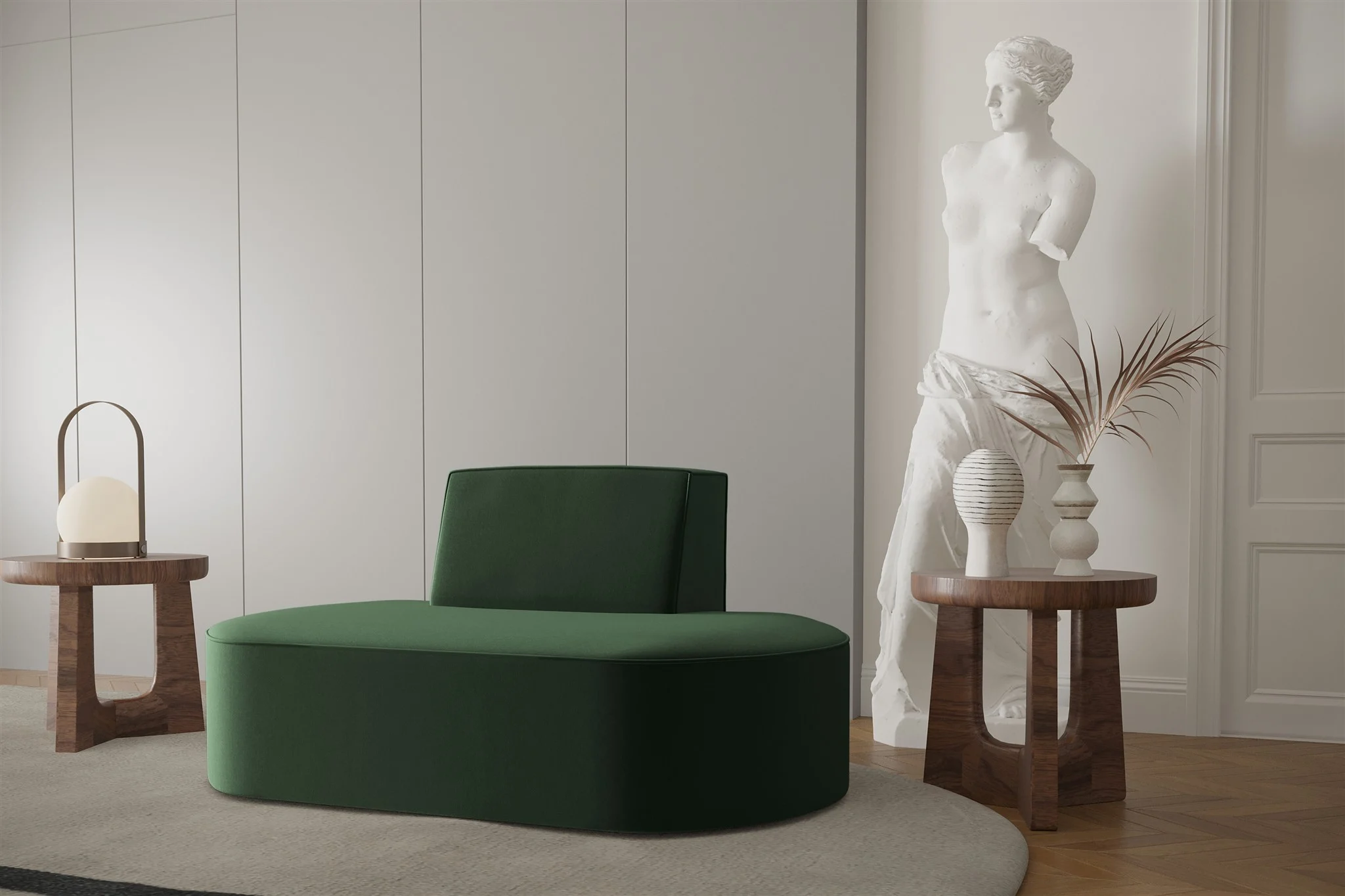Sessel Designersessel MILOT in Stoff Opera Velvet Grün - Fun Moebel