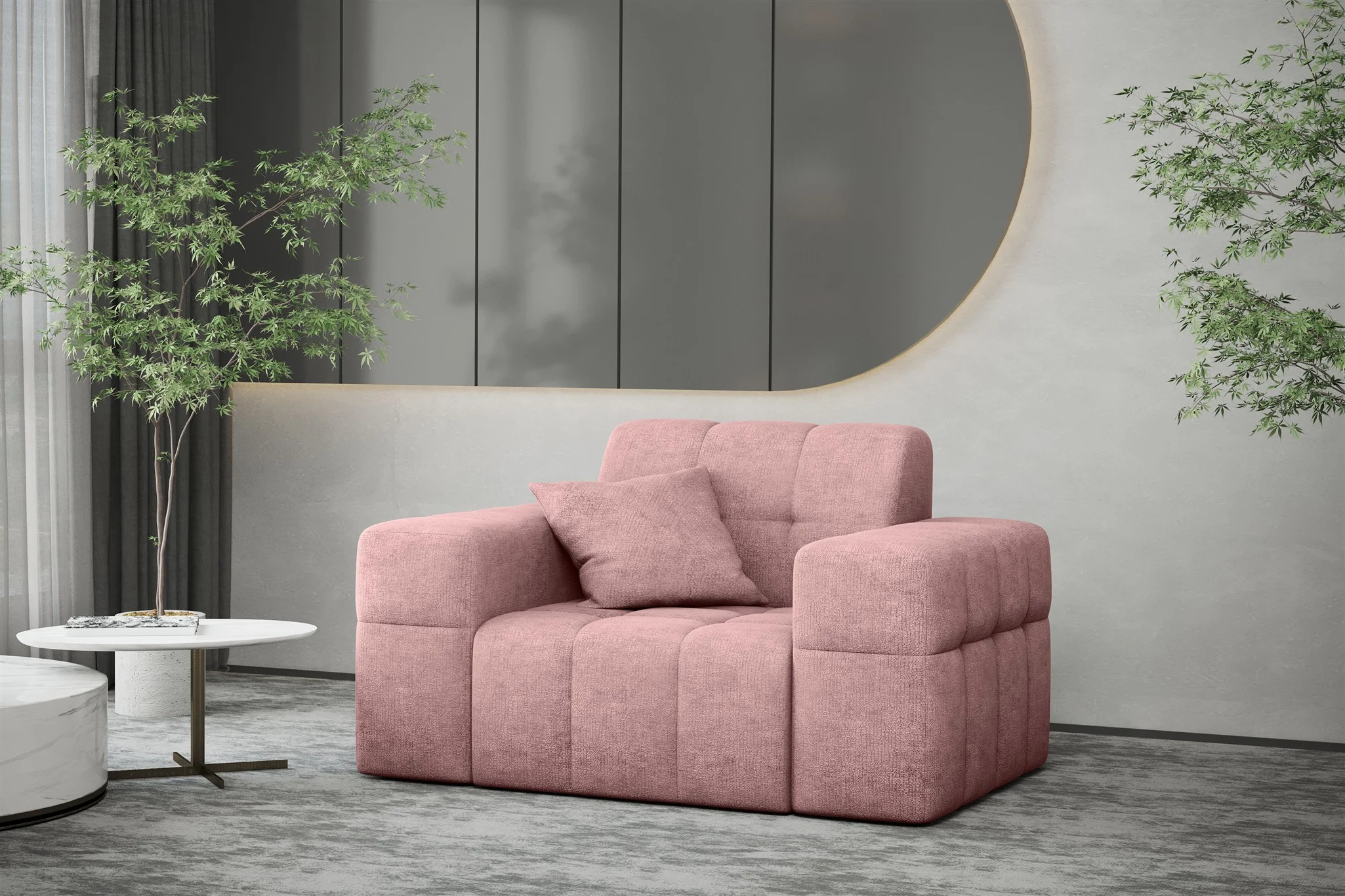 Sessel Designersessel NANCY in Stoff Perfekt Harmony Altrosa - Fun Möbel