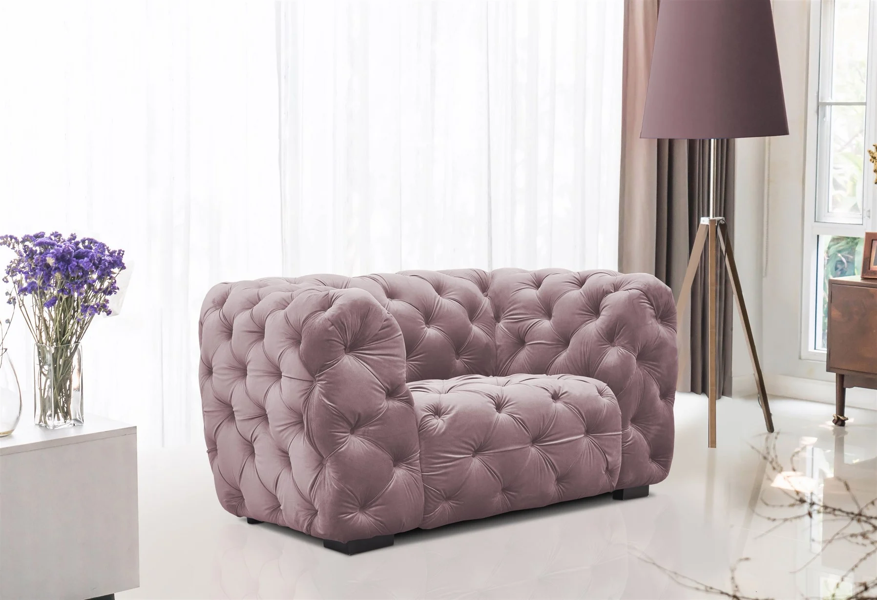 Sessel Designersessel NATALIE in Stoff Riviera Rose - Fun Moebel