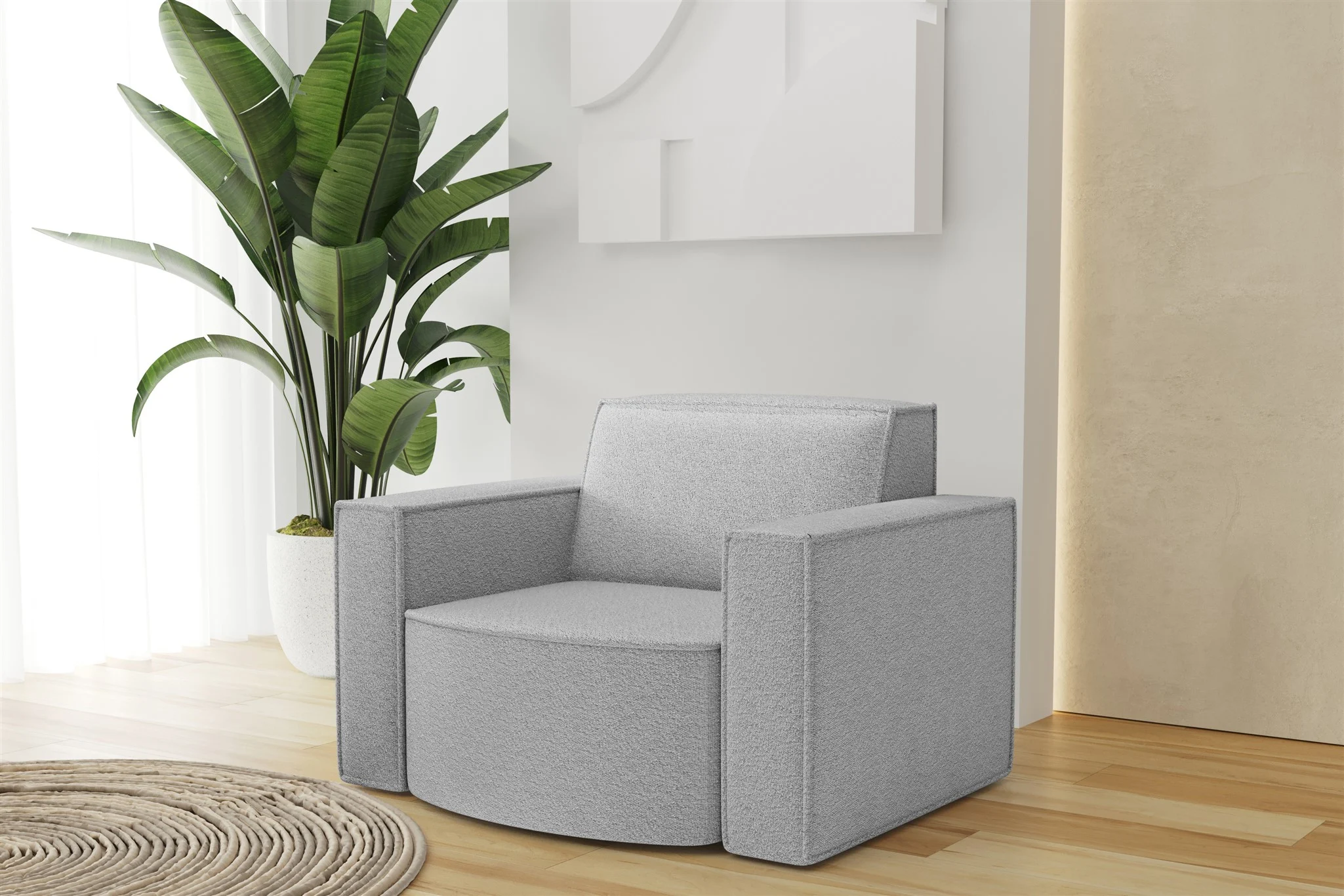 Sessel Designersessel PALMA in Stoff Ascot Toffee - Fun Möbel