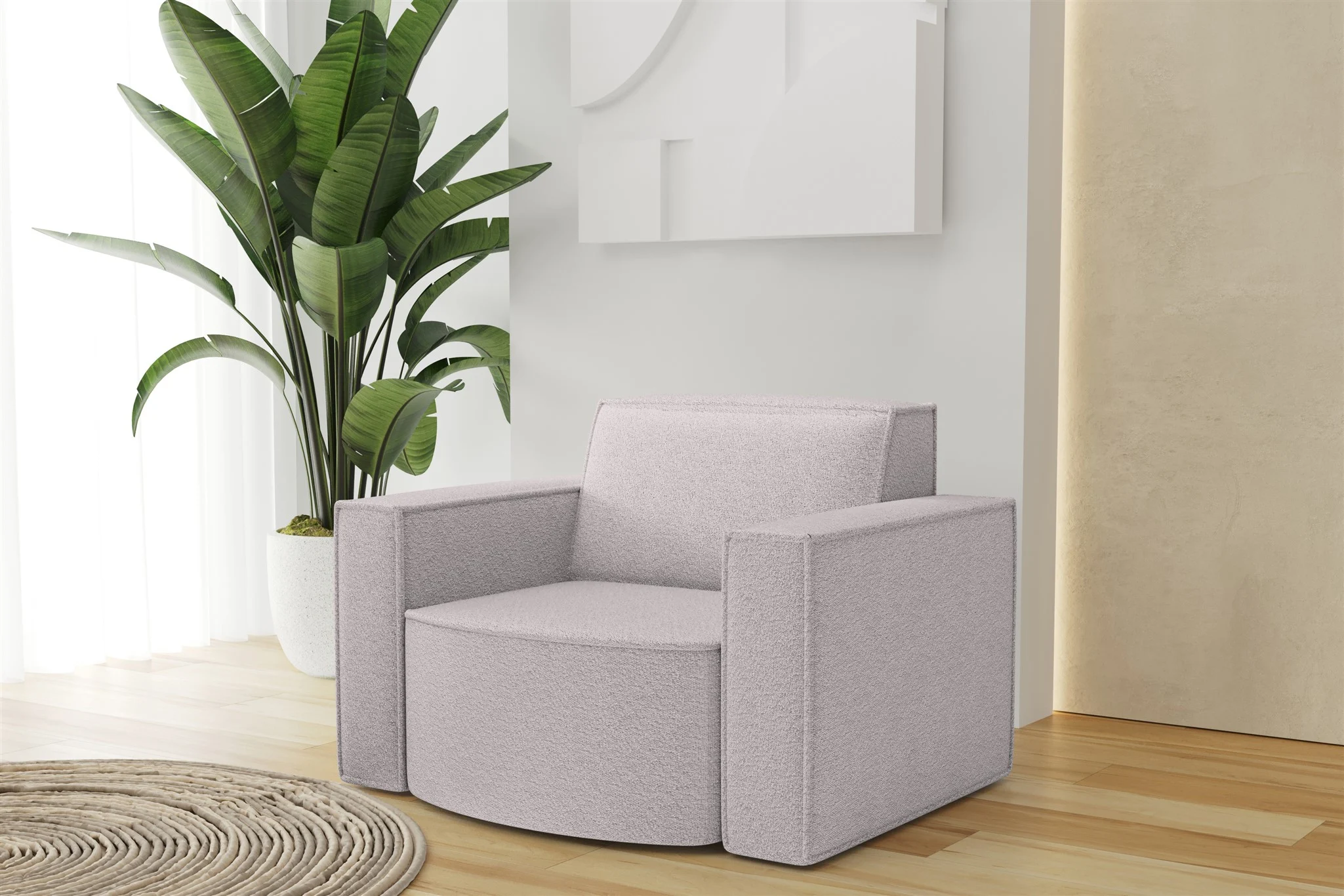 Sessel Designersessel PALMA in Stoff Ascot Rose - Fun Möbel