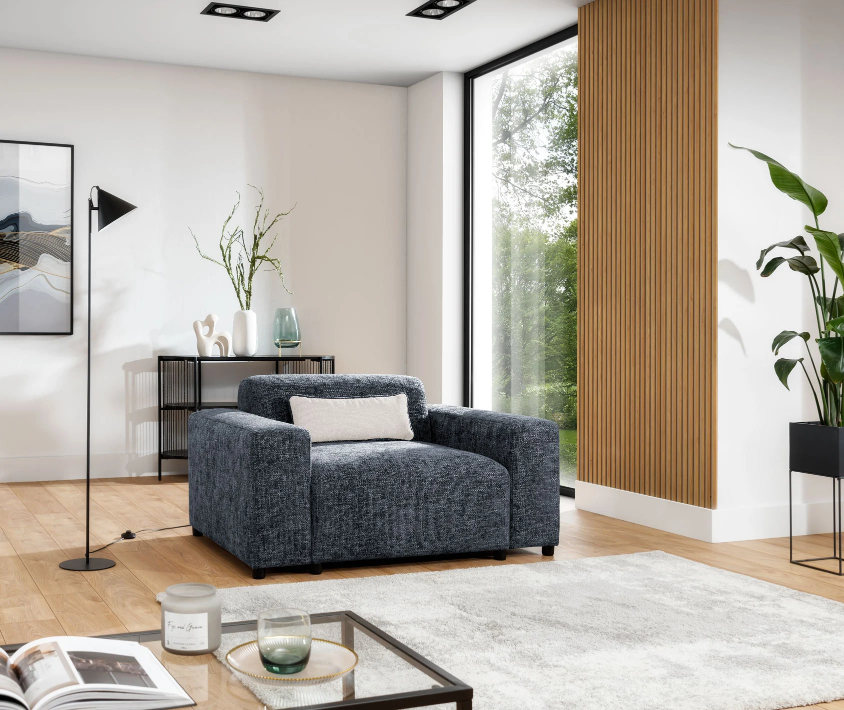 Sessel Designersessel ROMY in Stoff Enjoy Me Blau - Fun Möbel
