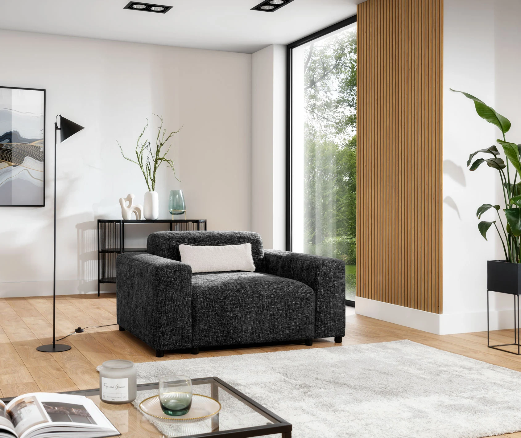 Sessel Designersessel ROMY in Stoff Enjoy Me Schwarz - Fun Möbel