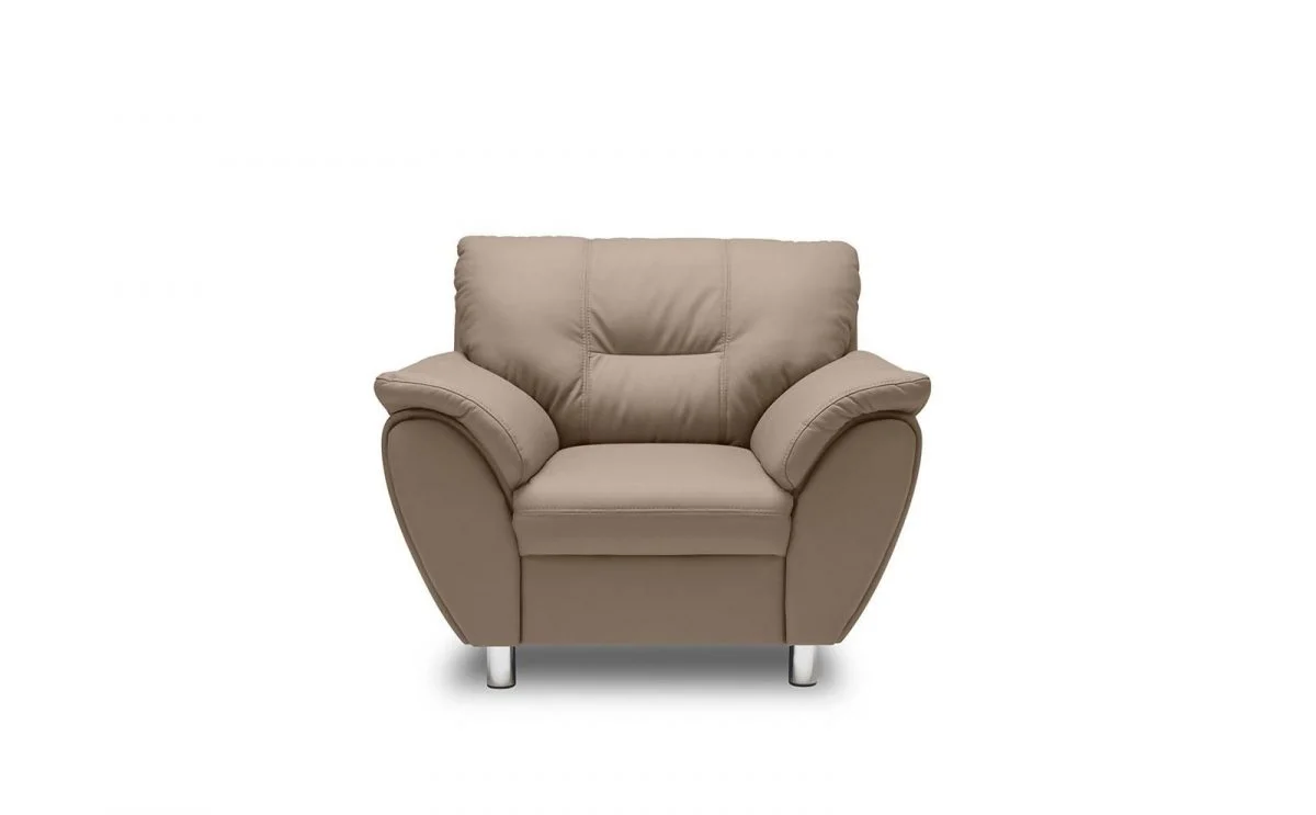 Sessel Polstersessel SARAH aus Kunstleder Beige - Fun Moebel