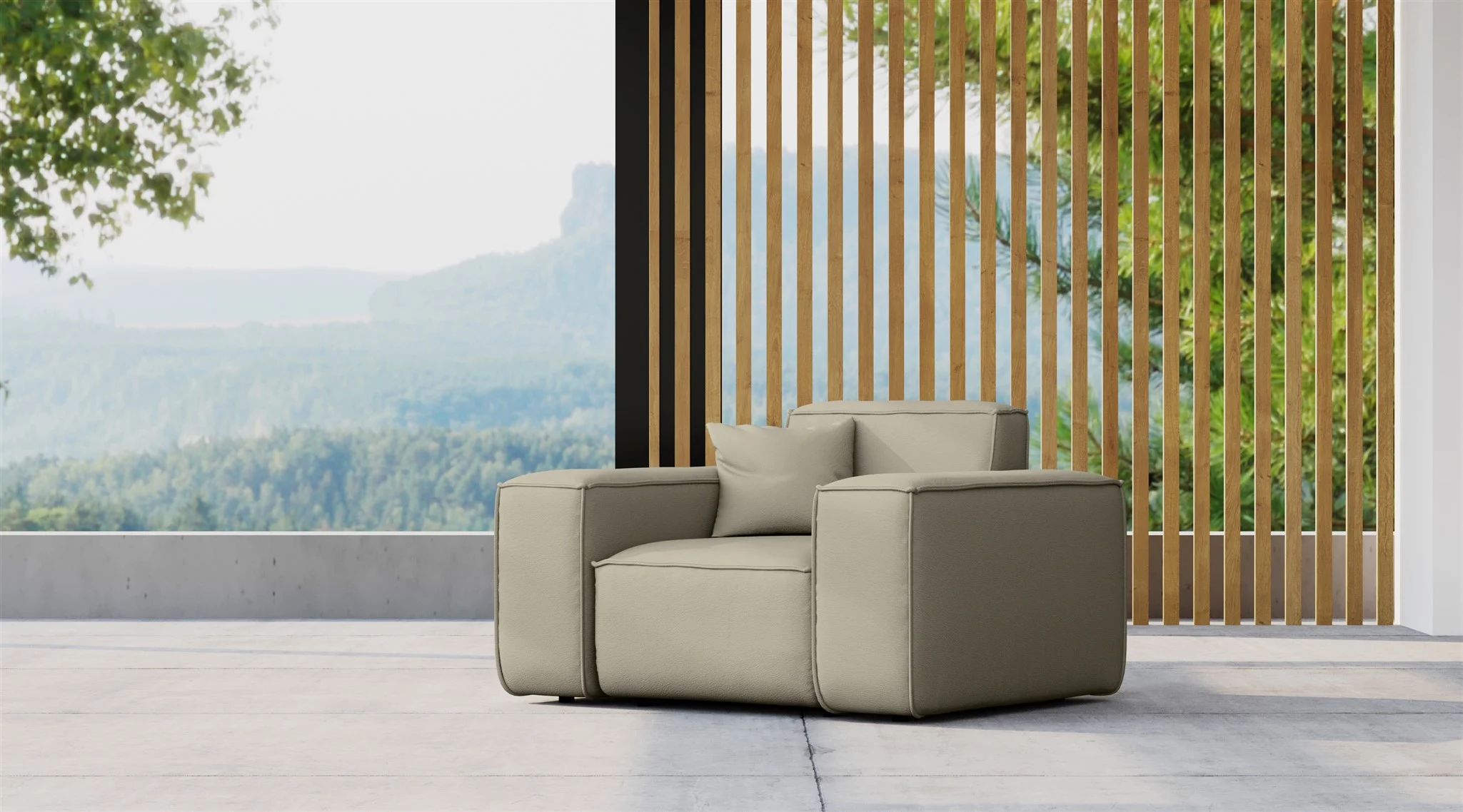 Gartensessel Sessel Loungsessel SUMMER wetterfester Stoff NXL Toffee - Fun Möbel