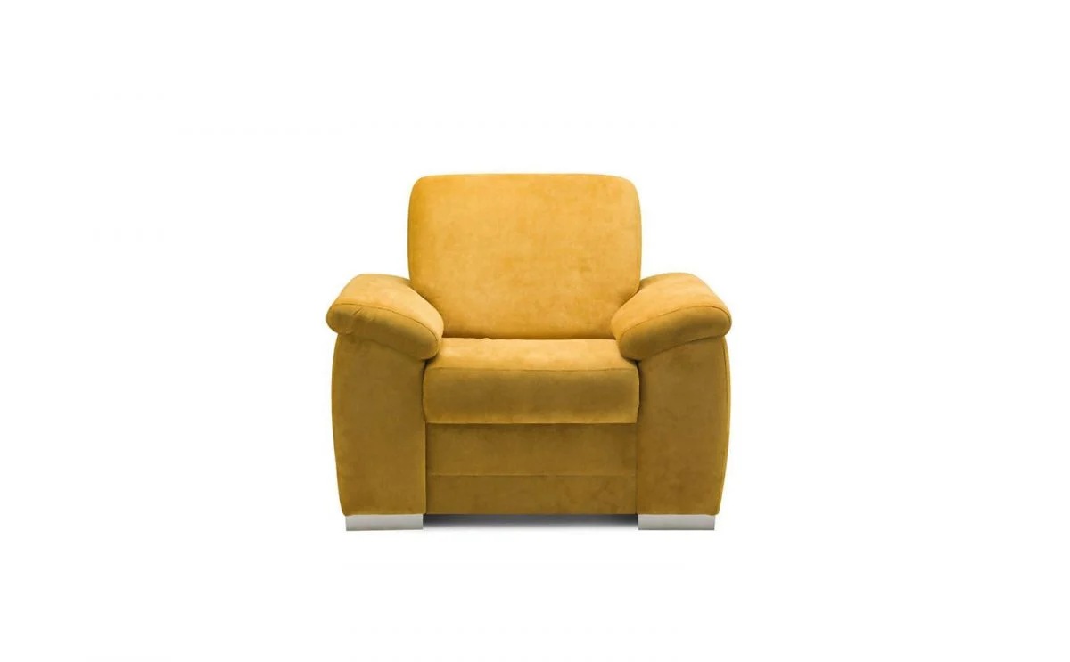 Sessel Polstersessel VINZENT Polyesterstoff Gelb - Fun Moebel