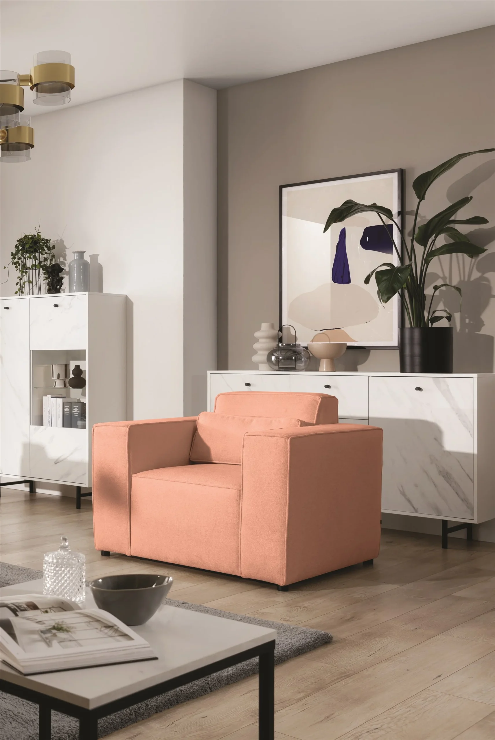 Sessel Designersessel WALDO in Stoff Brooklyn Coral - Fun Möbel
