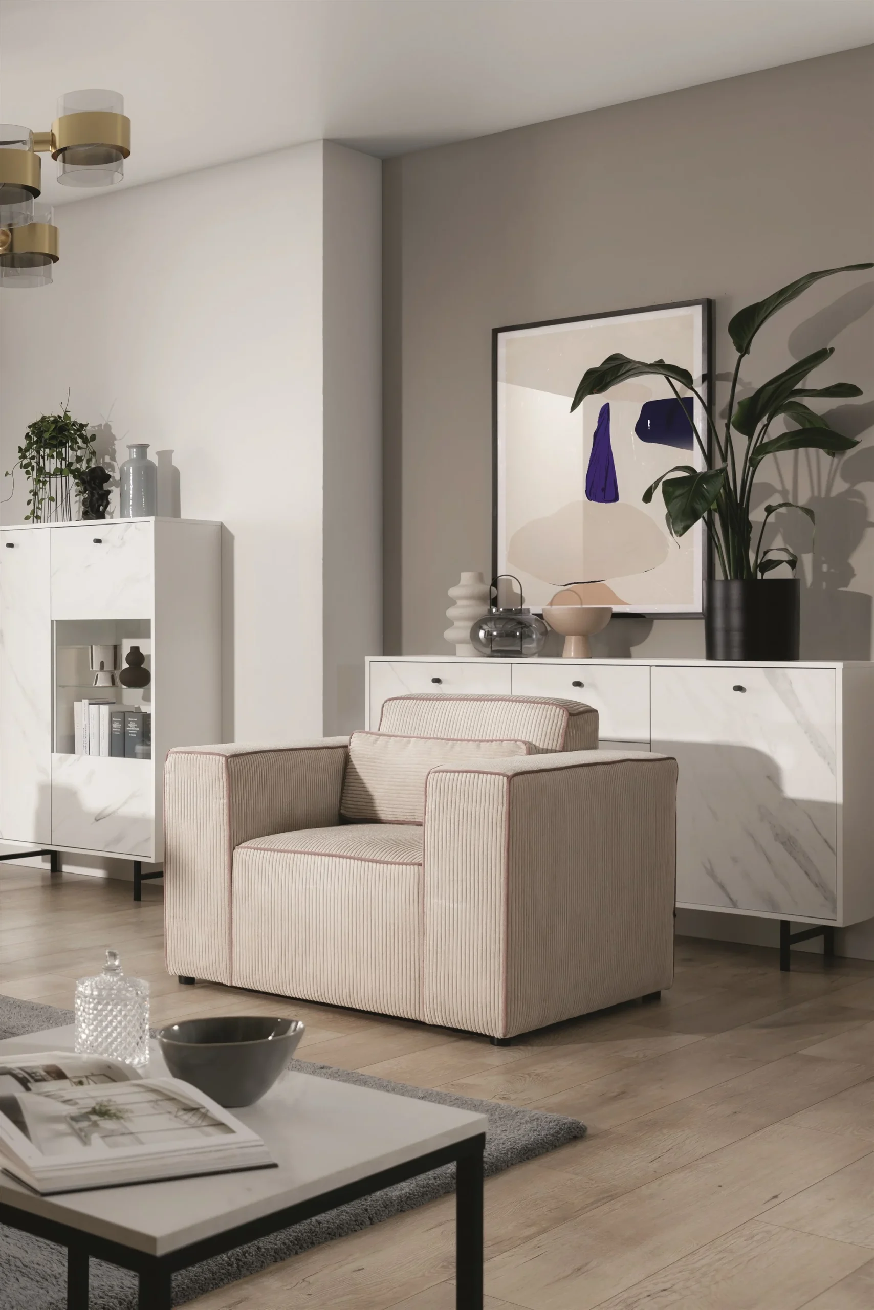 Sessel Designersessel WALDO in Stoff Poso Beige - Fun Möbel