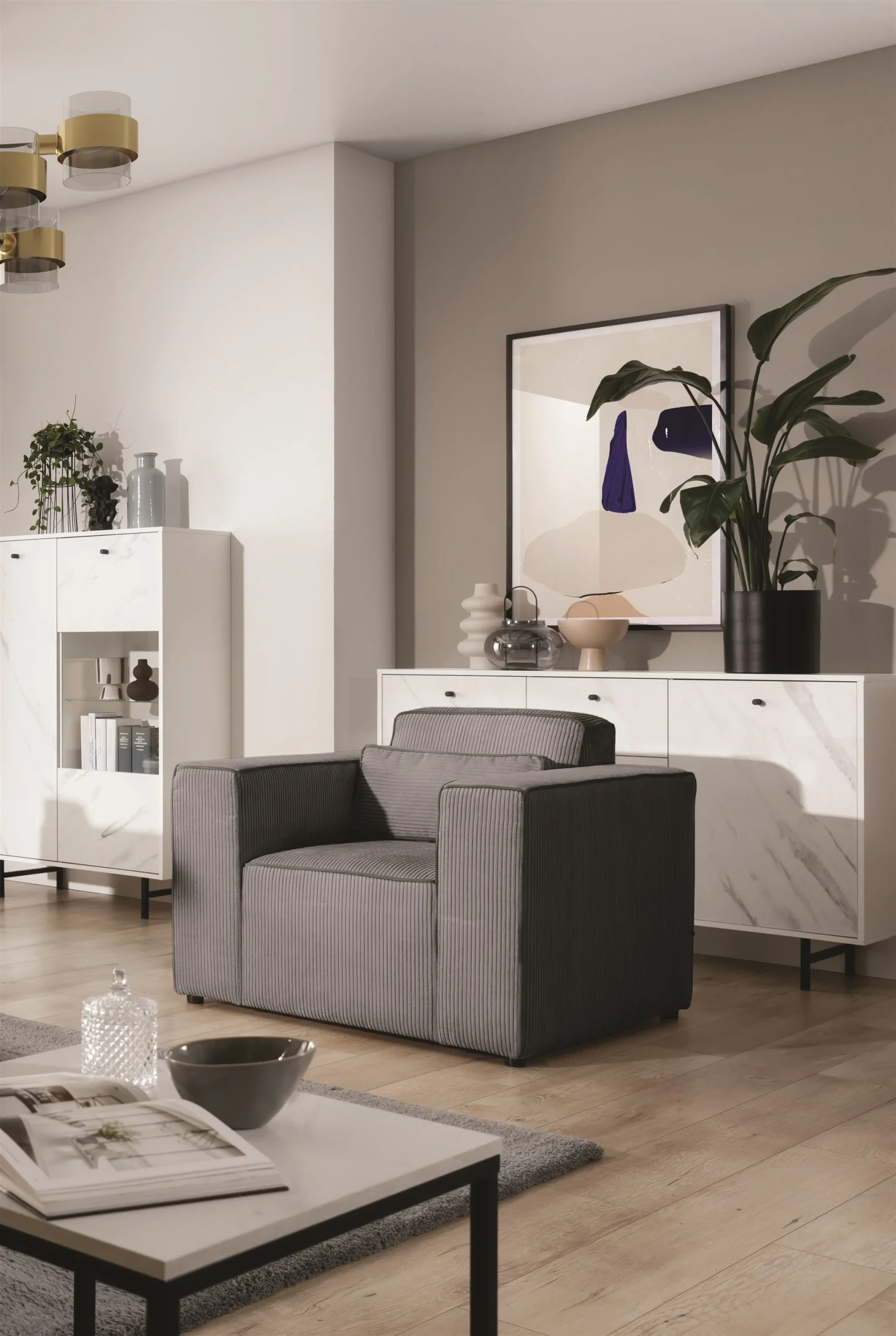 Sessel Designersessel WALDO in Stoff Poso Anthrazit - Fun Möbel