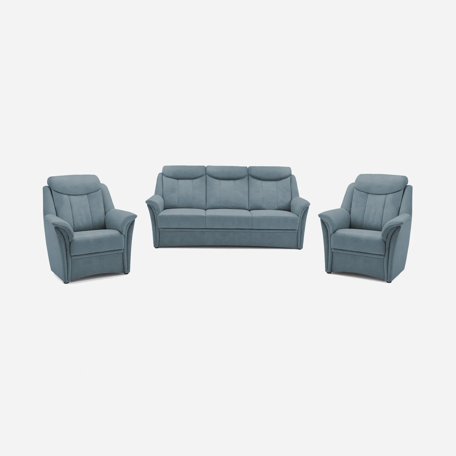 3-teiliges Sofa-Set Lugano Steel