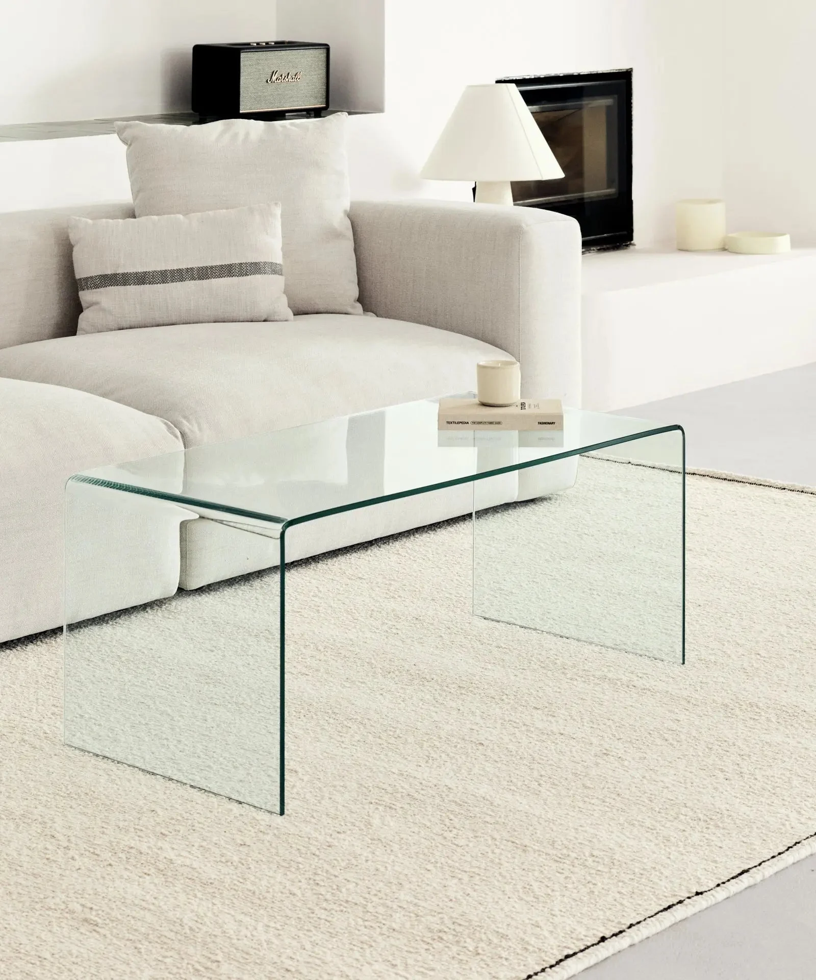 Rechteckiger Couchtisch aus gehärtetem Glas Cheval (100 cm) - Northdeco